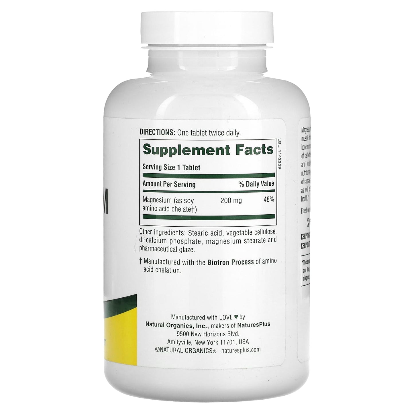 NaturesPlus, Magnesium, 200 mg, 180 Tablets - Image 2