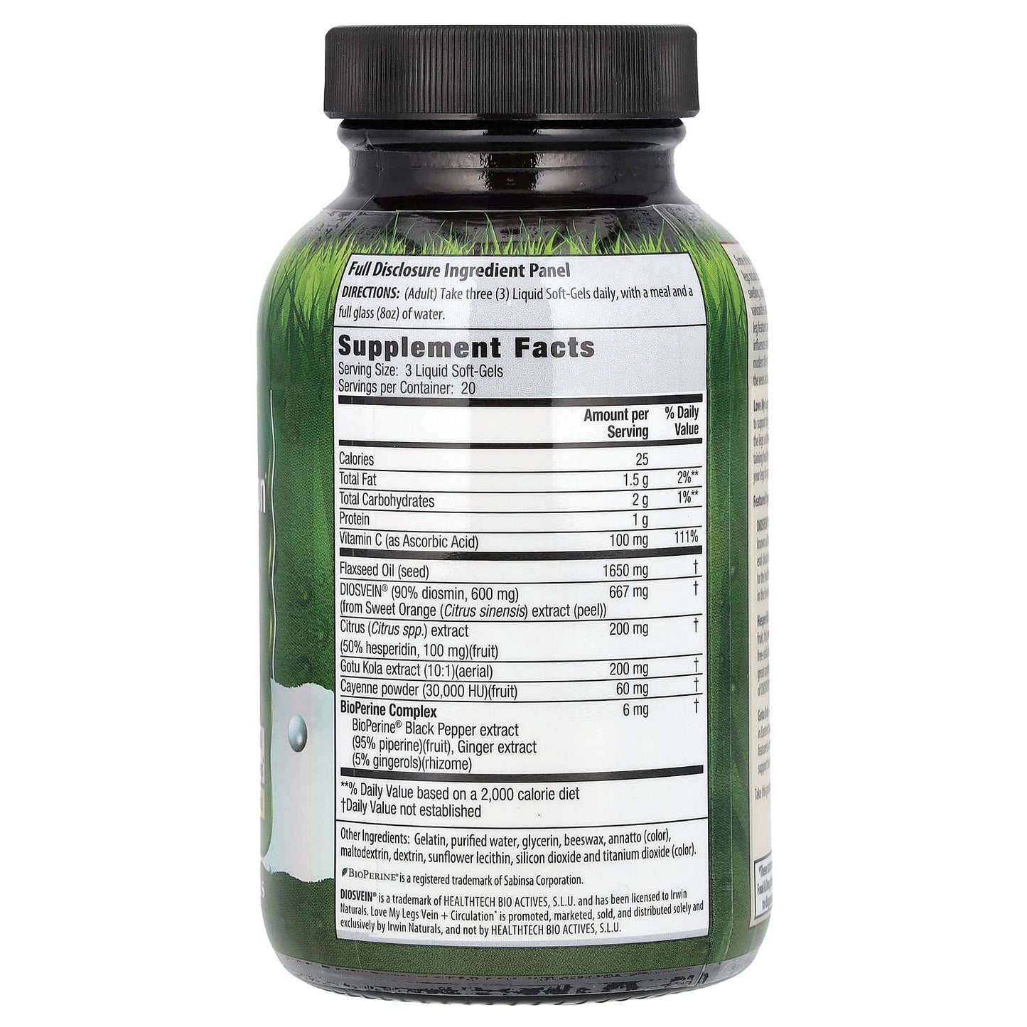 Irwin Naturals Love My Legs Vein Circulation Support Liquid Soft-Gels 60 Count - Image 2