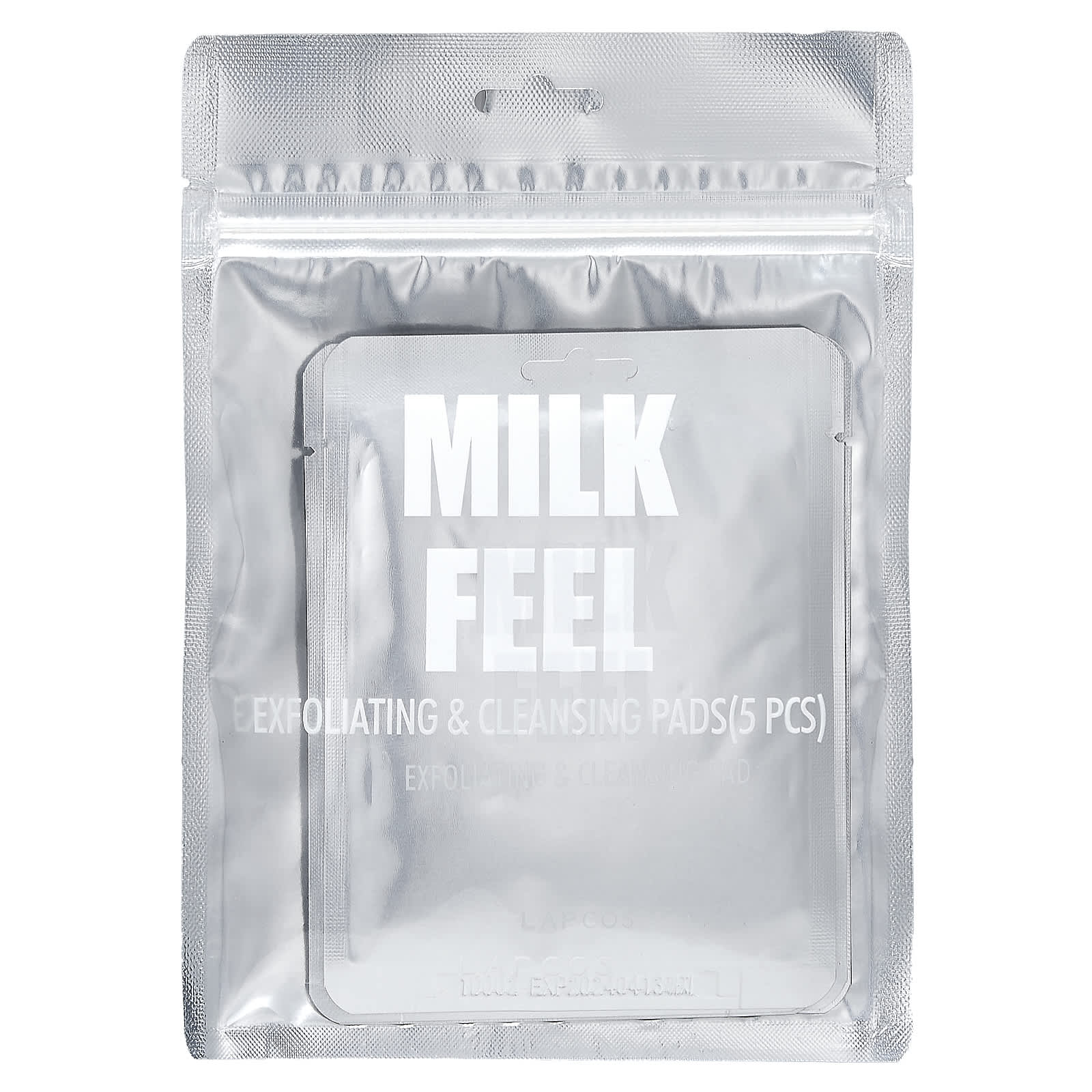 Lapcos, Milk Feel, Exfoliating & Cleansing Pad, 5 Pads, 0.24 oz (7 g) Each - Image 2