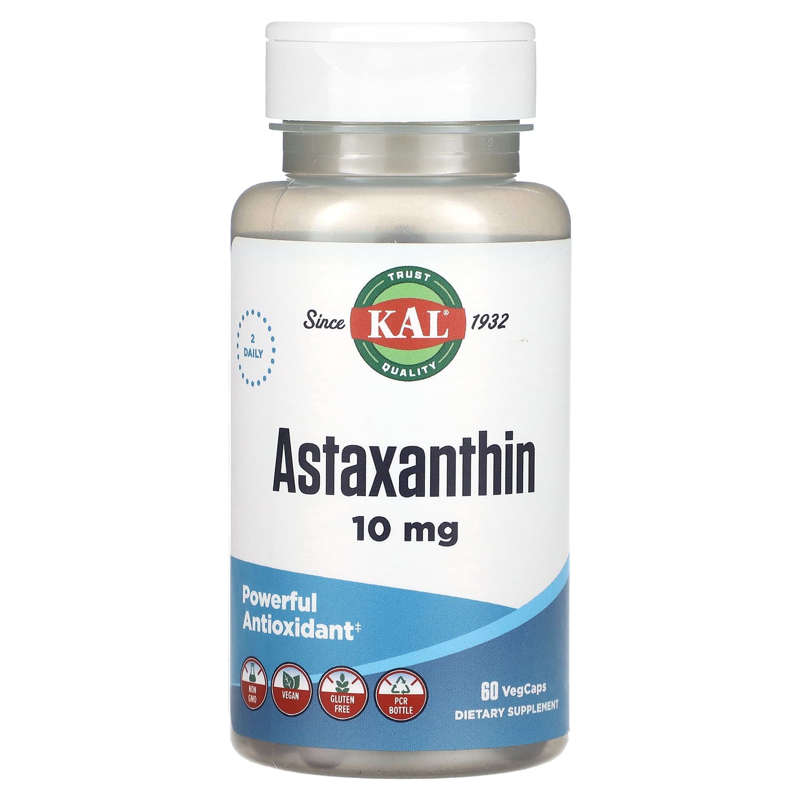 KAL, Astaxanthin, 60 VegCaps (5 mg per Cap) - Image 1