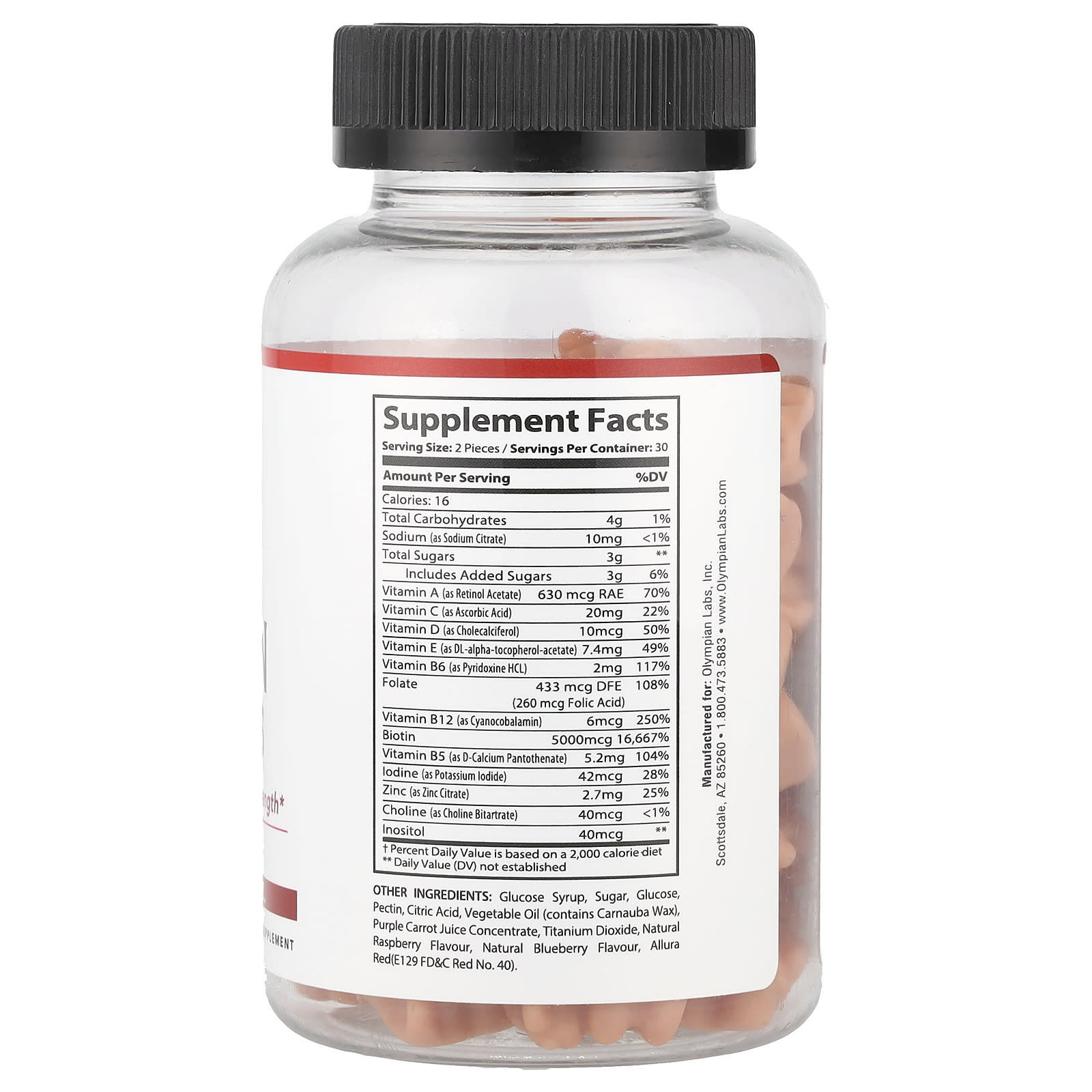 Olympian Labs, Hair Vitamin Gummies, 60 Gummies - Image 2
