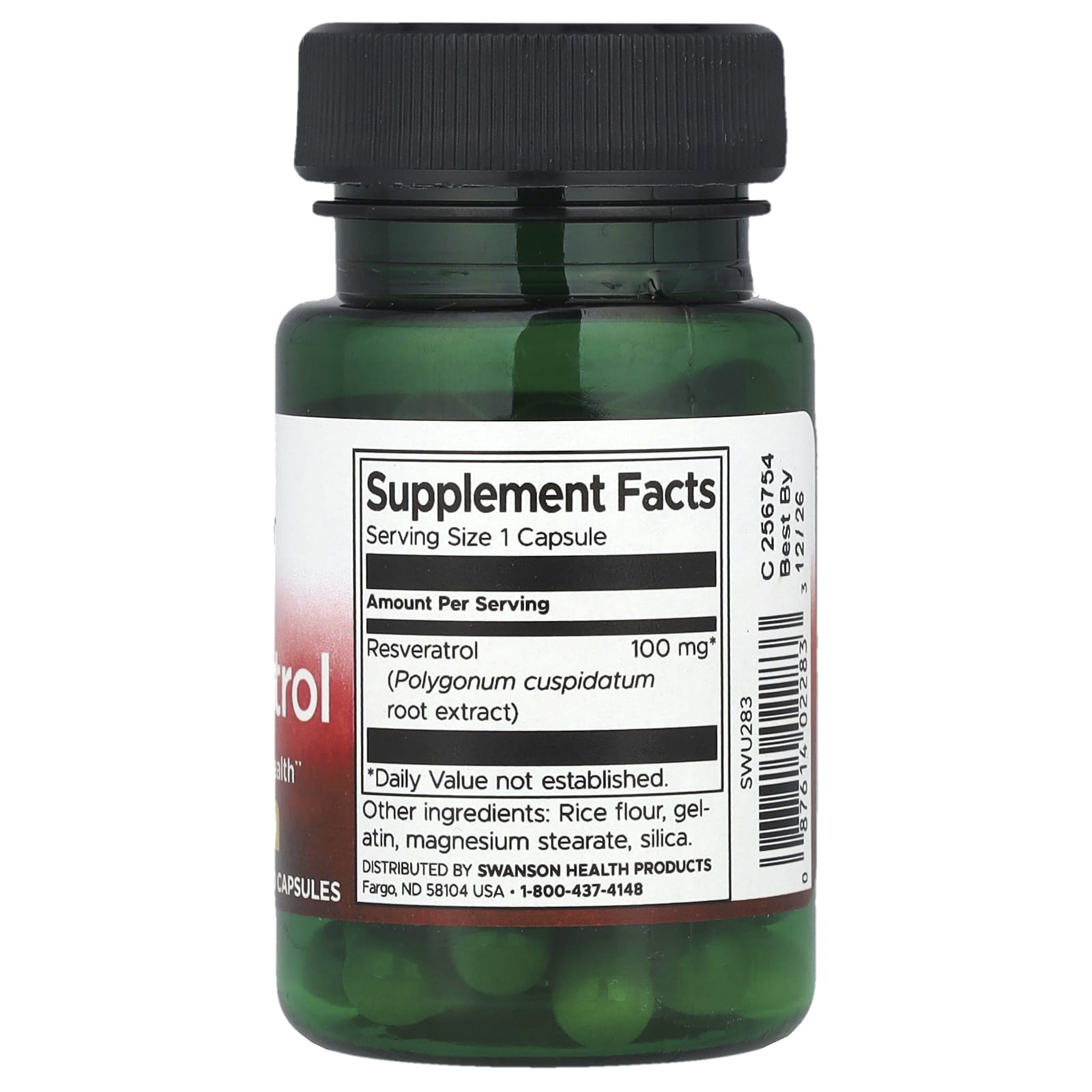 Swanson, Resveratrol, 100 mg, 30 Capsules - Image 2