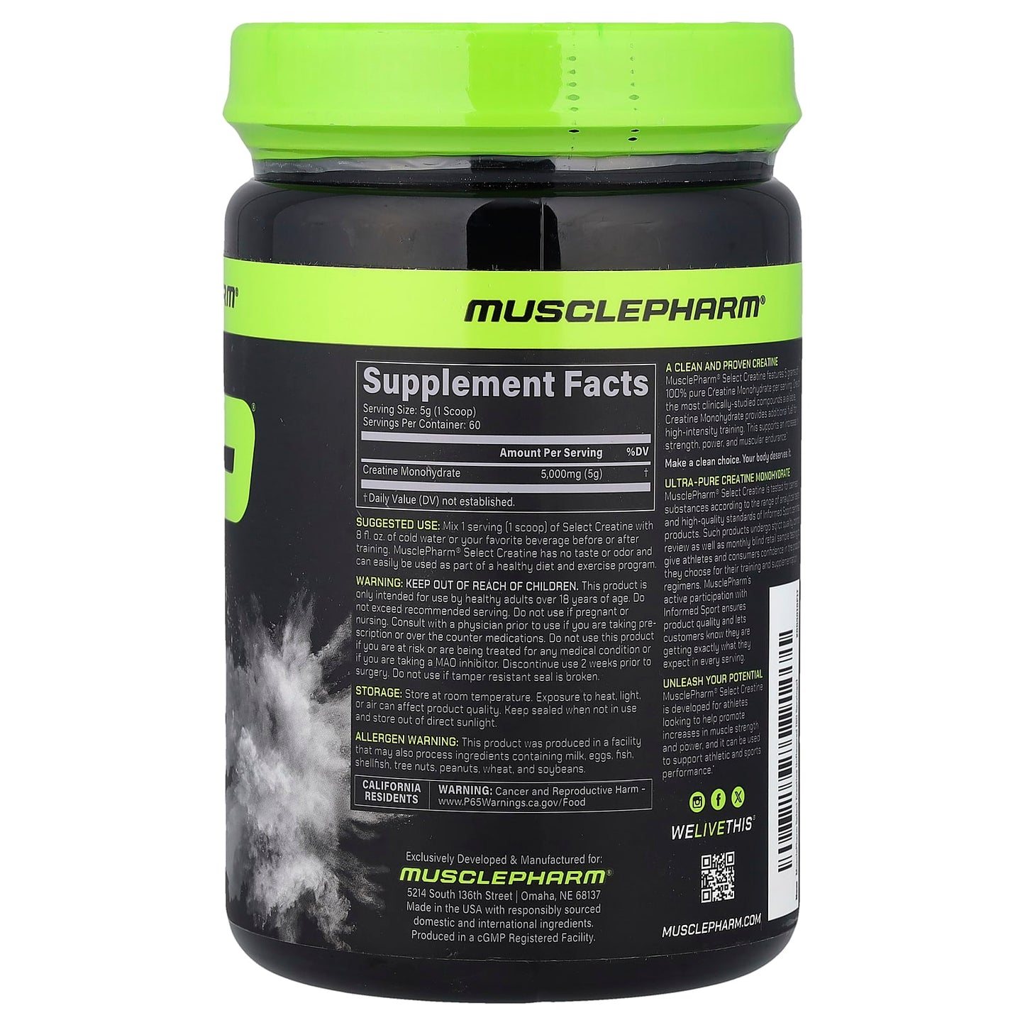 MusclePharm, Essentials, Creatine, Unflavored, 0.66 lbs (300 g) - Image 2