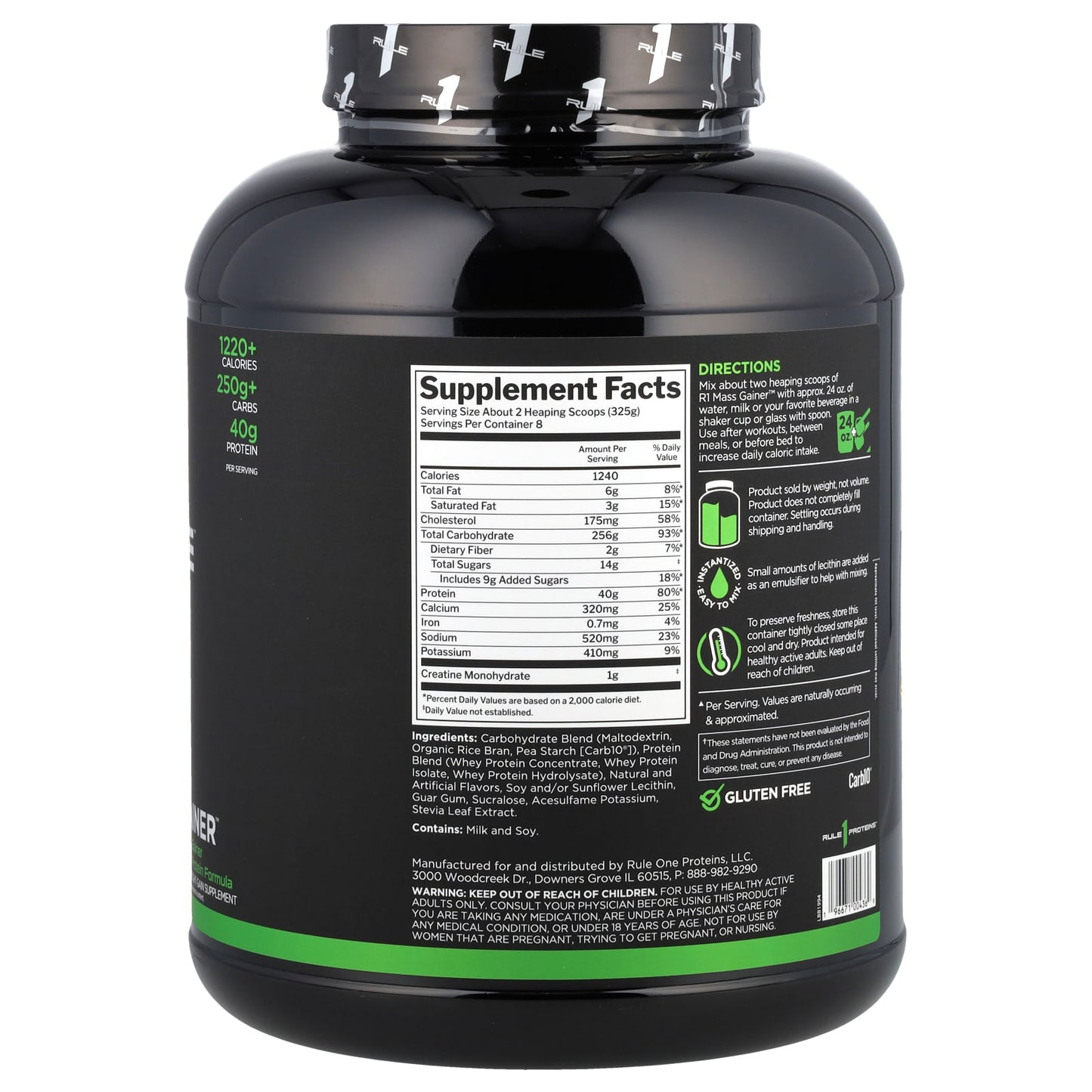 Rule One Proteins, Mass Gainer™, Vanilla Creme, 5.73 lb (2.6 kg) - Image 2