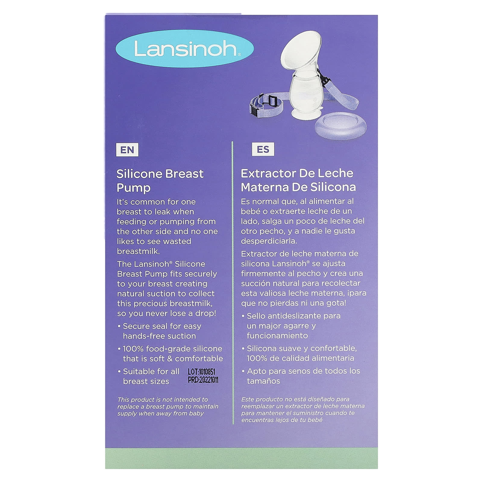 Lansinoh, Silicone Breast Pump, 1 Pump, Strap & Cap - Image 2