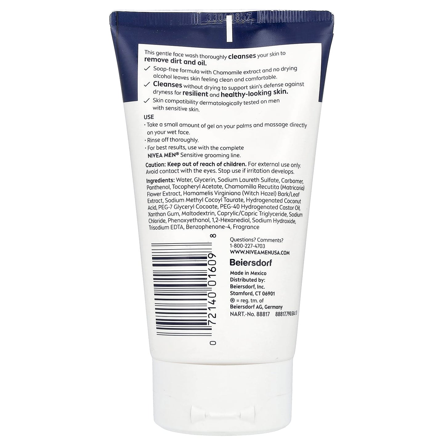 Nivea, Men, Sensitive Face Wash, 5 fl oz (150 ml) - Image 2