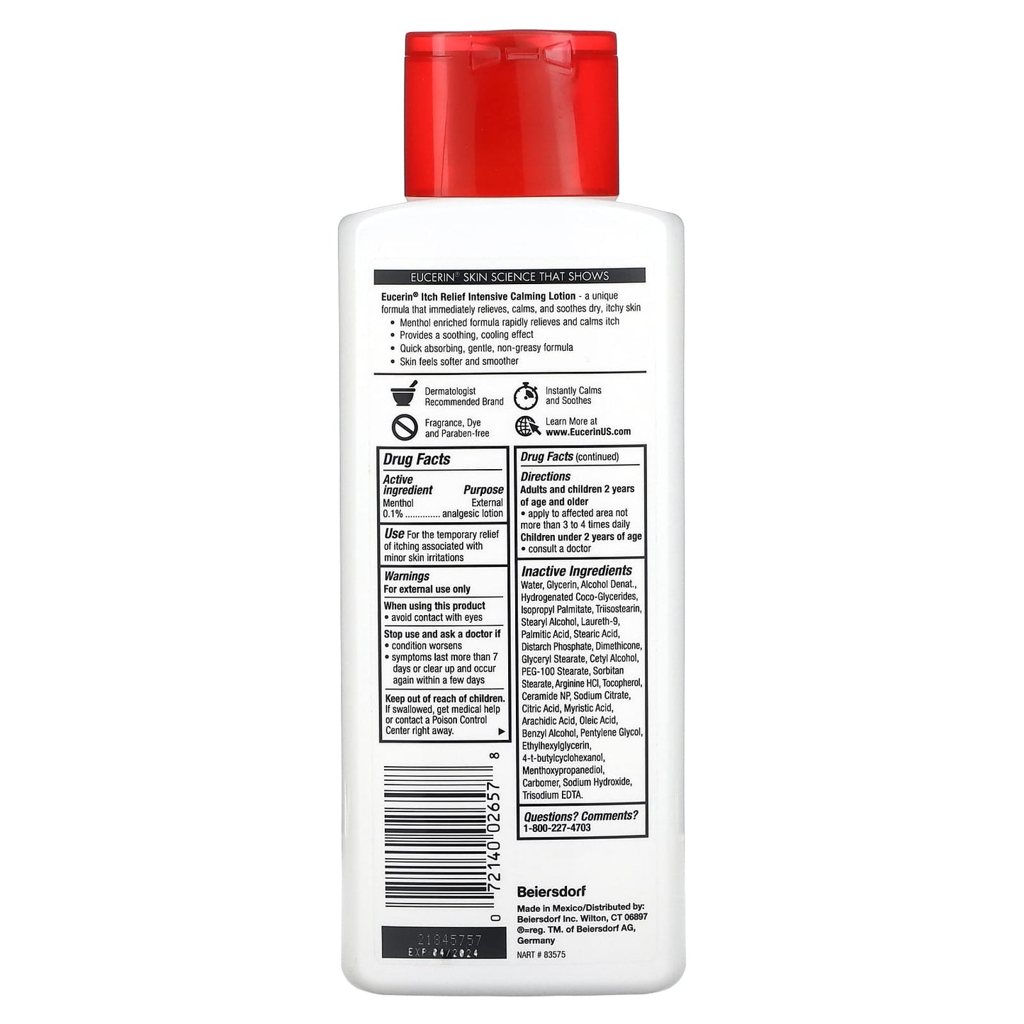 Eucerin Itch Relief Calming Lotion, 8.4 fl oz - Image 2