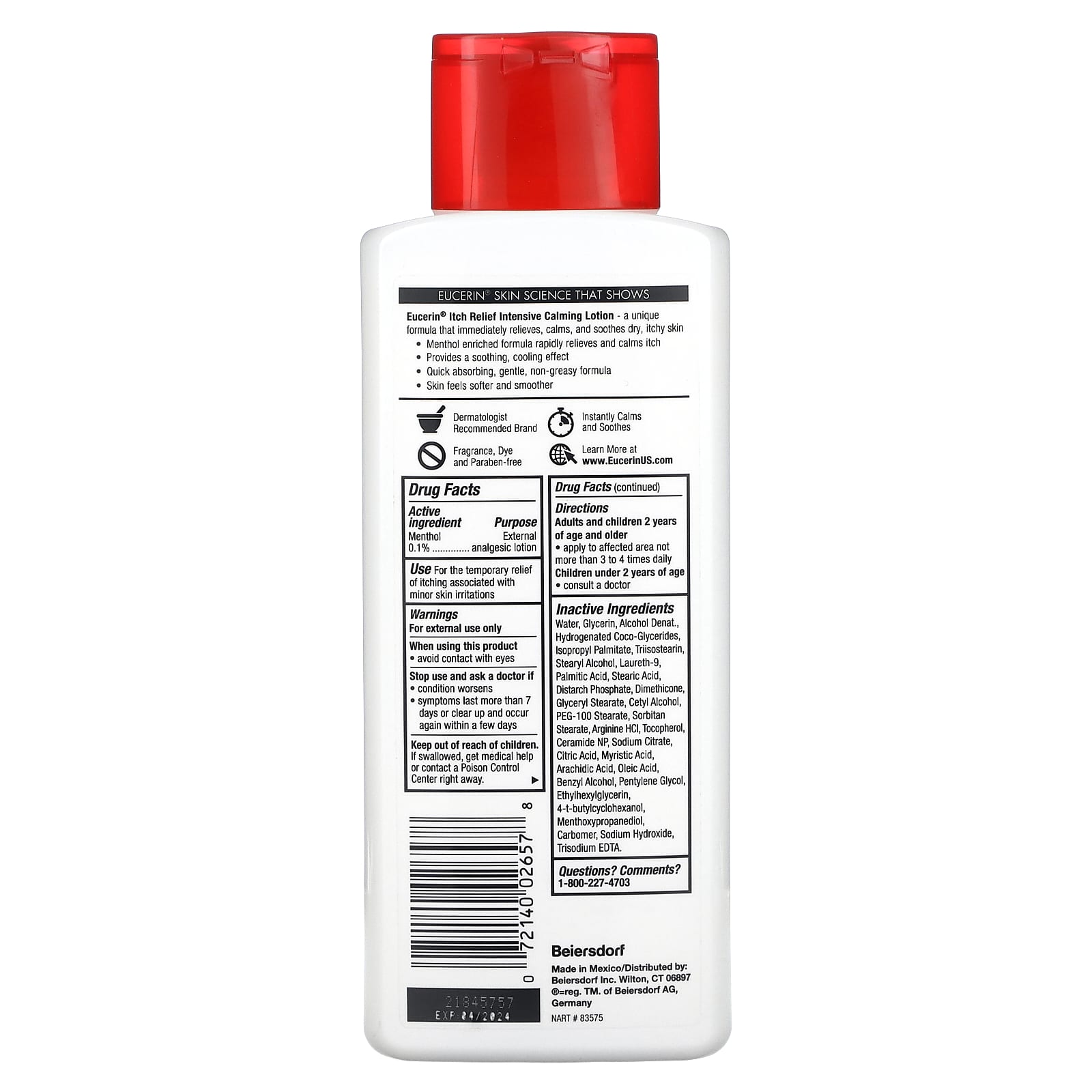 Eucerin Itch Relief Calming Lotion, 8.4 fl oz - Image 2