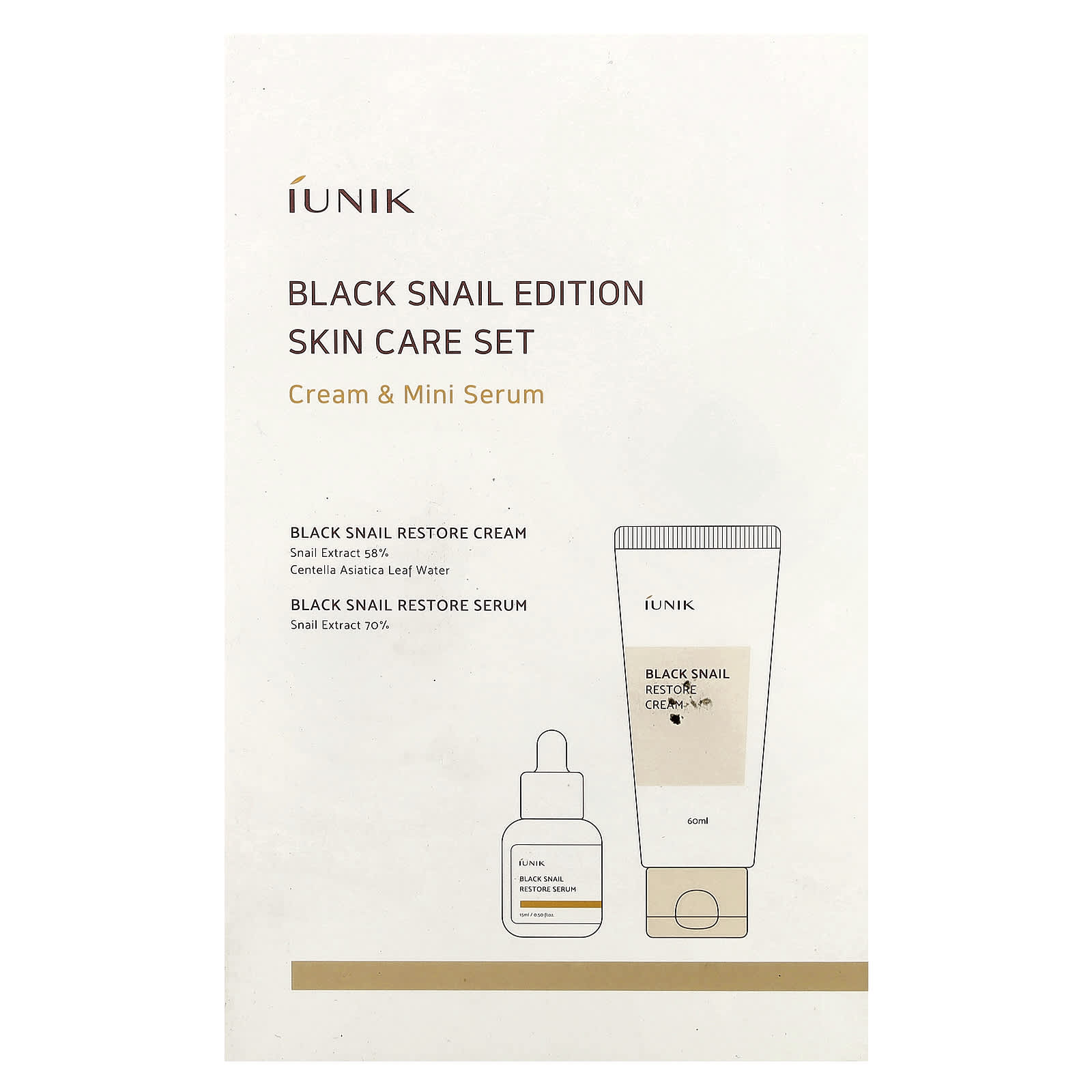 iUNIK Black Snail Skin Care Set - 2 Piece Cream & Serum Set - Image 2