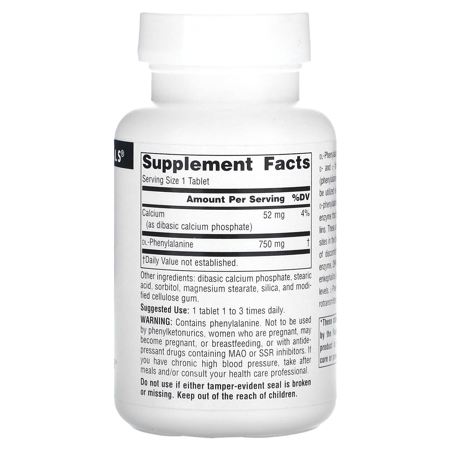 Source Naturals, DLPA, 60 Tablets - Image 2