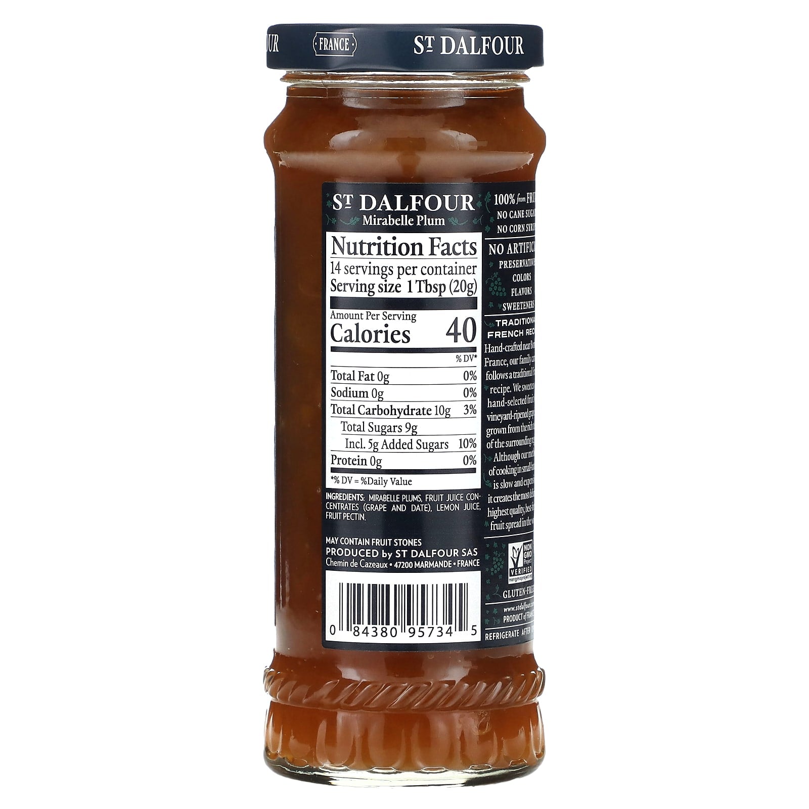 St. Dalfour, Mirabelle Plum, Fruit Spread, 10 oz (284 g) - Image 2
