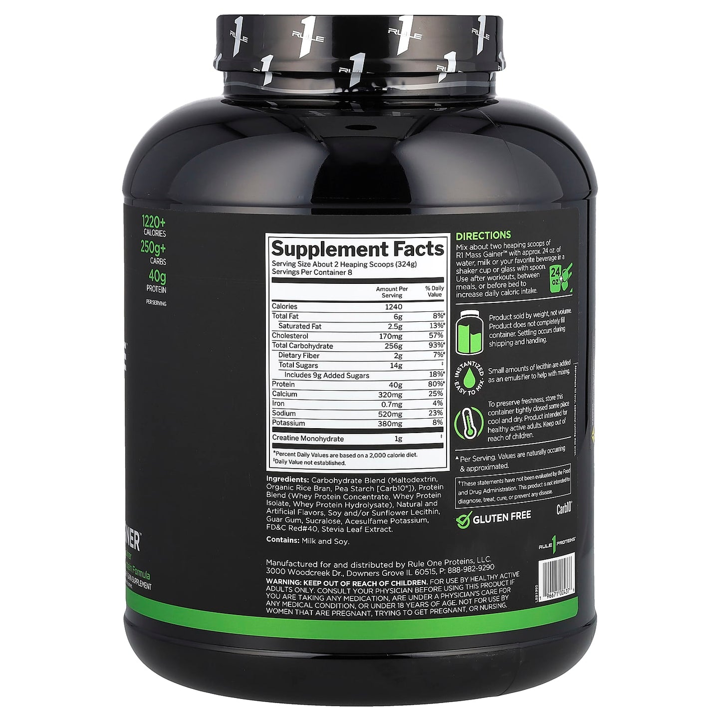 Rule One Proteins, Mass Gainer™, Strawberries & Creme, 5.71 lb (2.59 kg) - Image 2