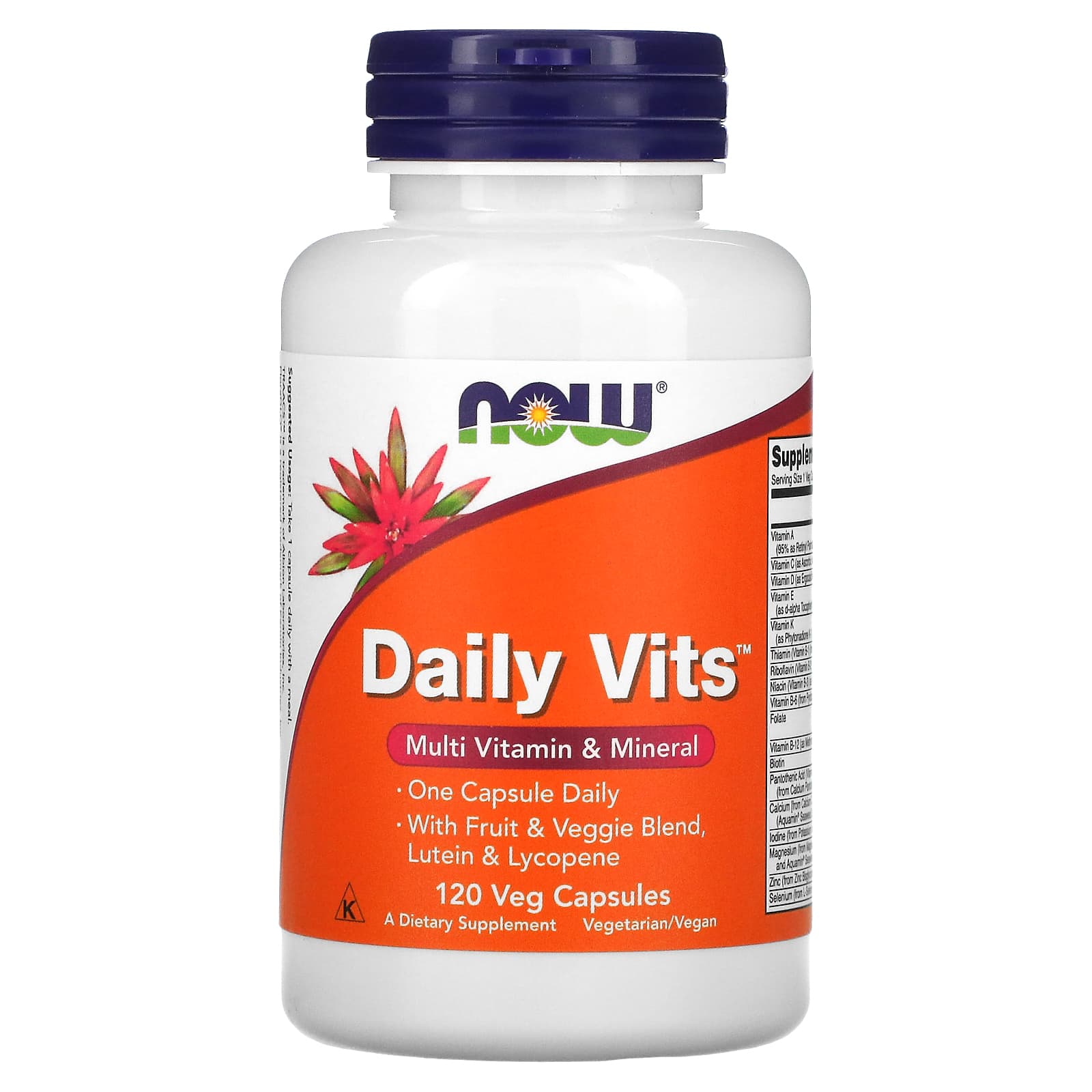 NOW Foods, Daily Vits, Multi Vitamin & Mineral, 120 Veg Capsules - Image 1