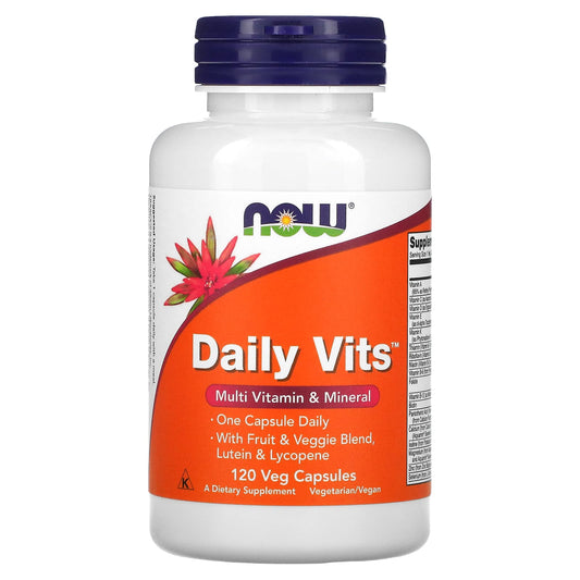 NOW Foods, Daily Vits, Multi Vitamin & Mineral, 120 Veg Capsules - Image 1