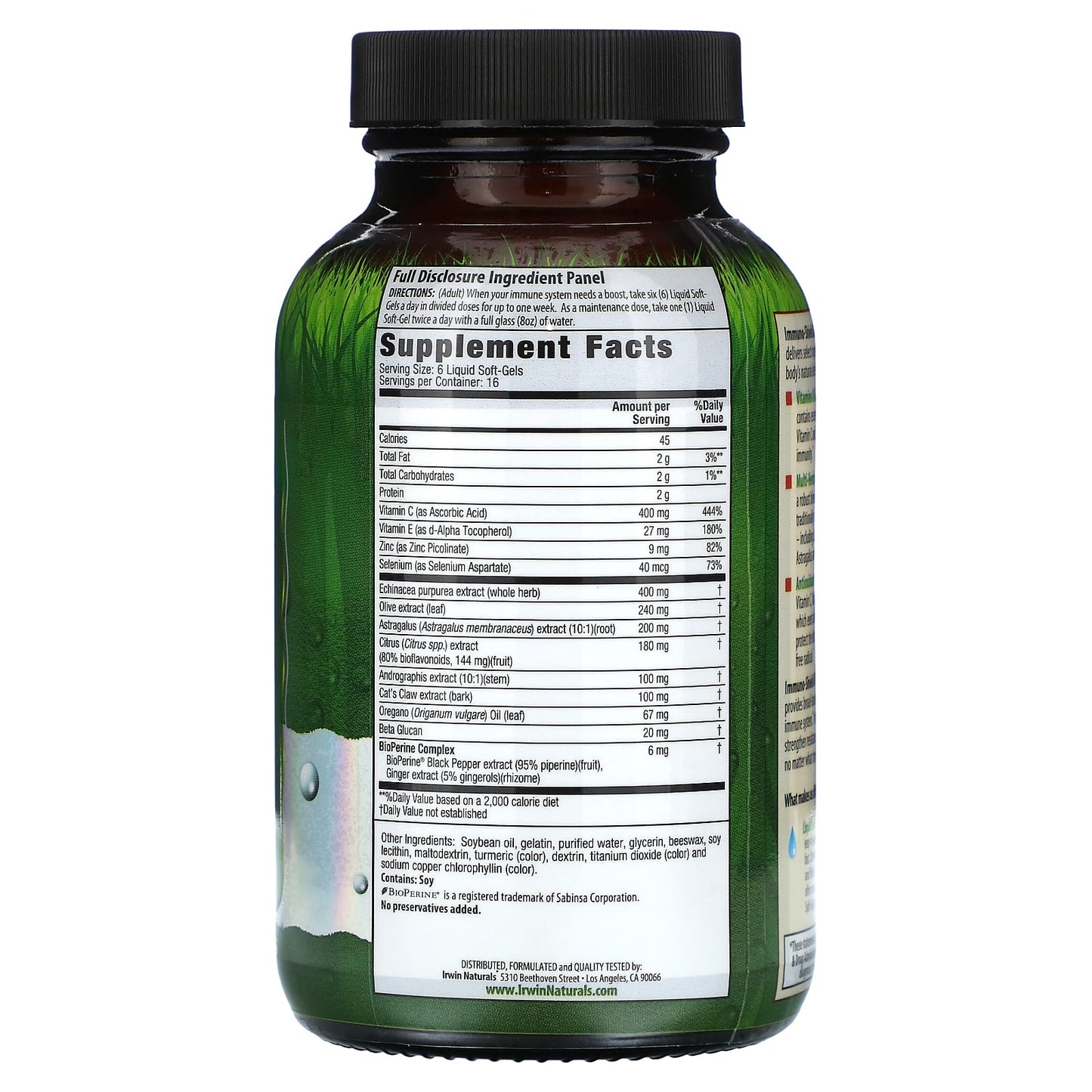 Irwin Naturals Immuno-Shield All Season Wellness 100 Liquid Soft-Gels - Image 2
