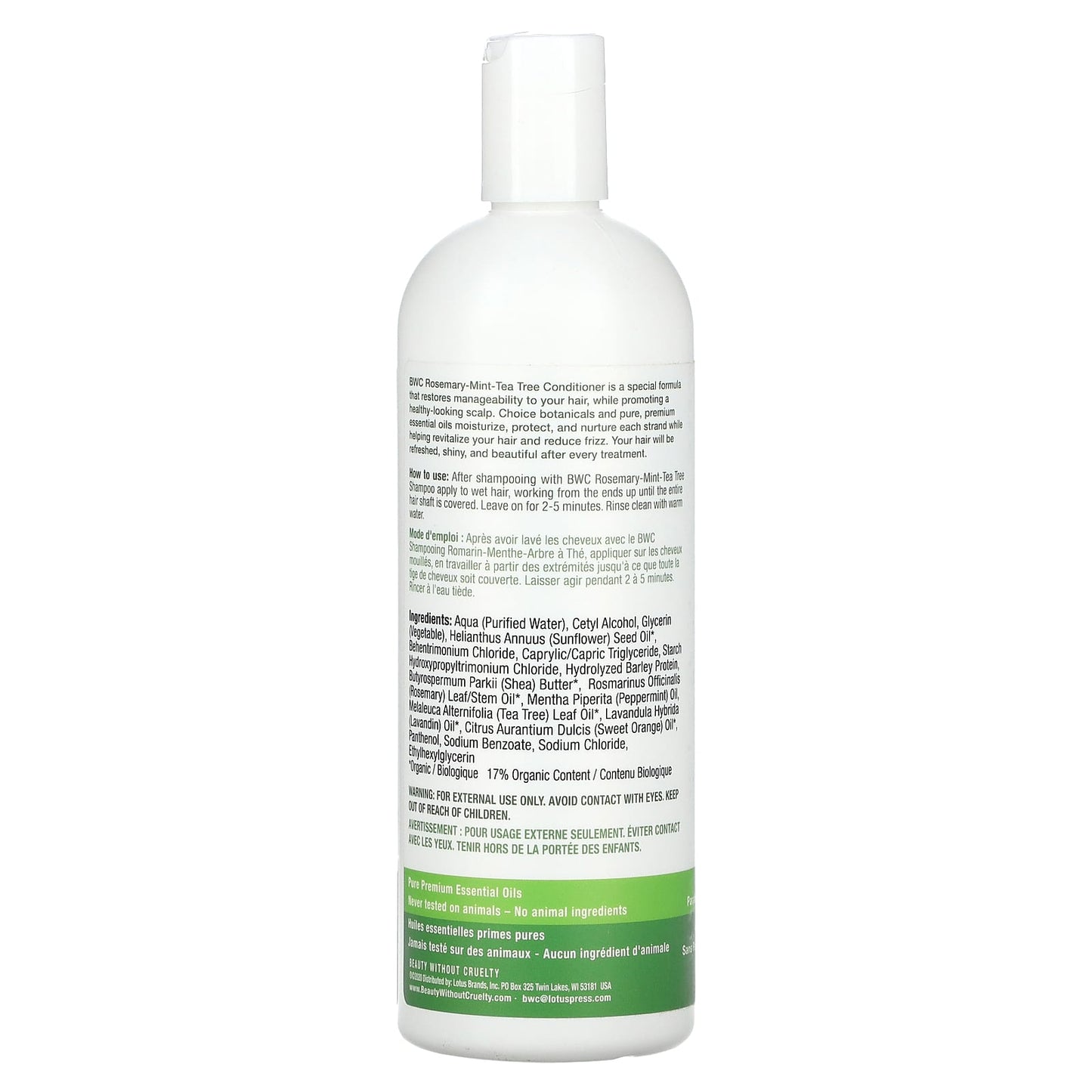 Cruelty-Free Rosemary Mint Tea Tree Conditioner 16 fl oz - Vegan, Paraben-Free - Image 2