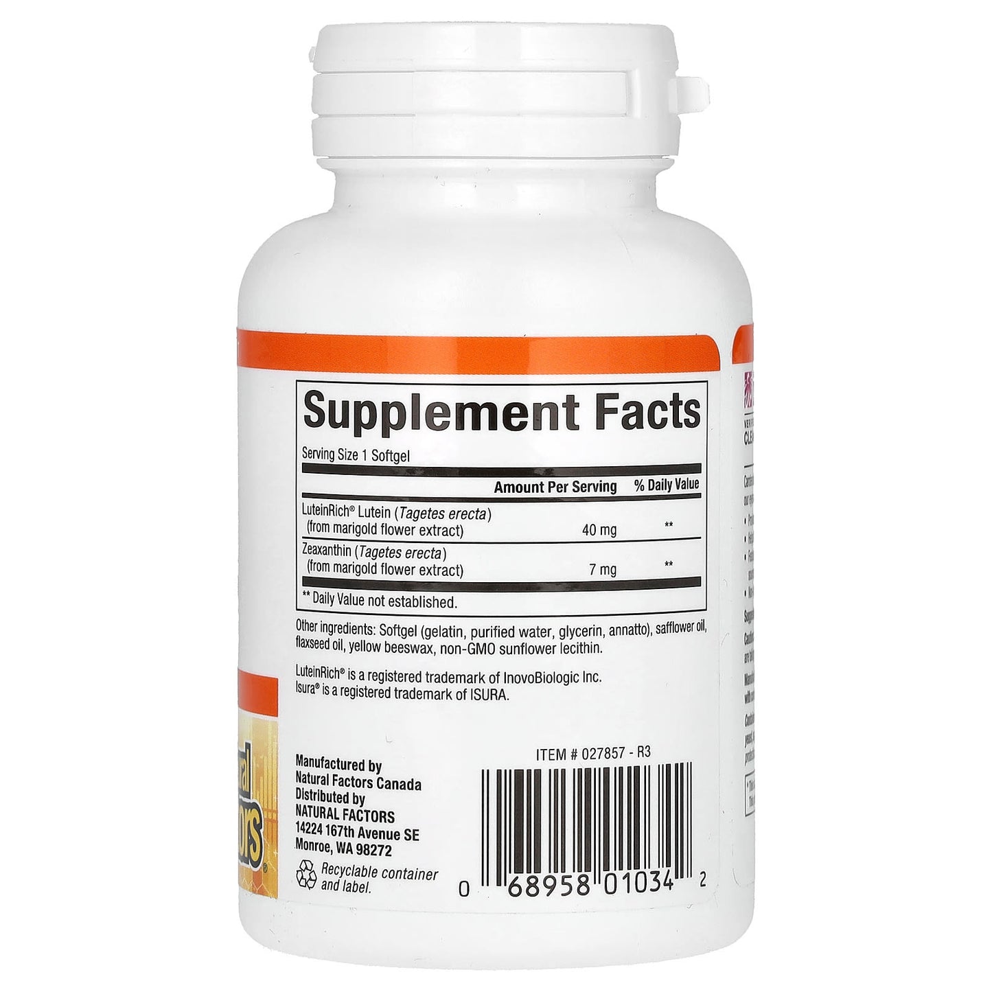 Natural Factors, Lutein, 40 mg, 30 Softgels - Image 2