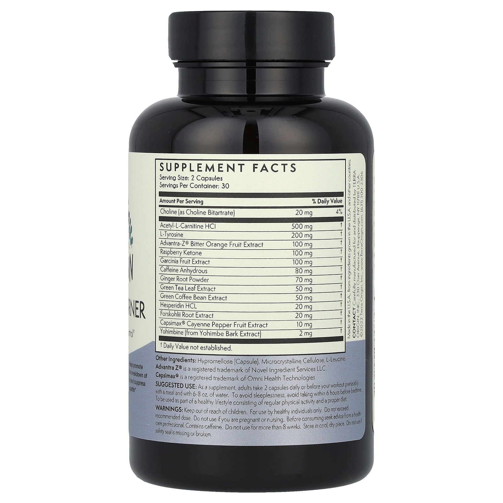 Terra Origin, Healthy Fat Burner, 60 Capsules - Image 2