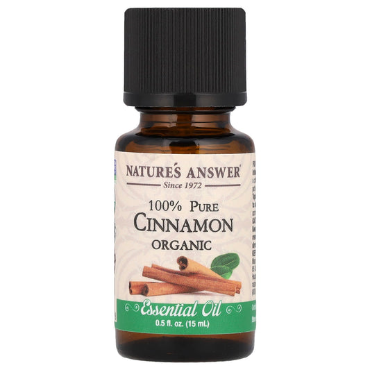 Nature's Answer, 100% Pure Organic Essential Oil, Cinnamon, 0.5 fl oz (15 ml) - Image 1