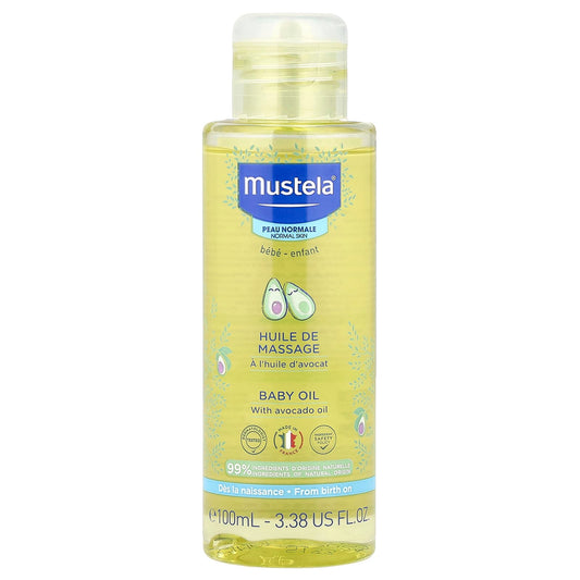 Mustela, Baby Oil with Avocado Oil, 3.38 fl oz (100 ml) - Image 1