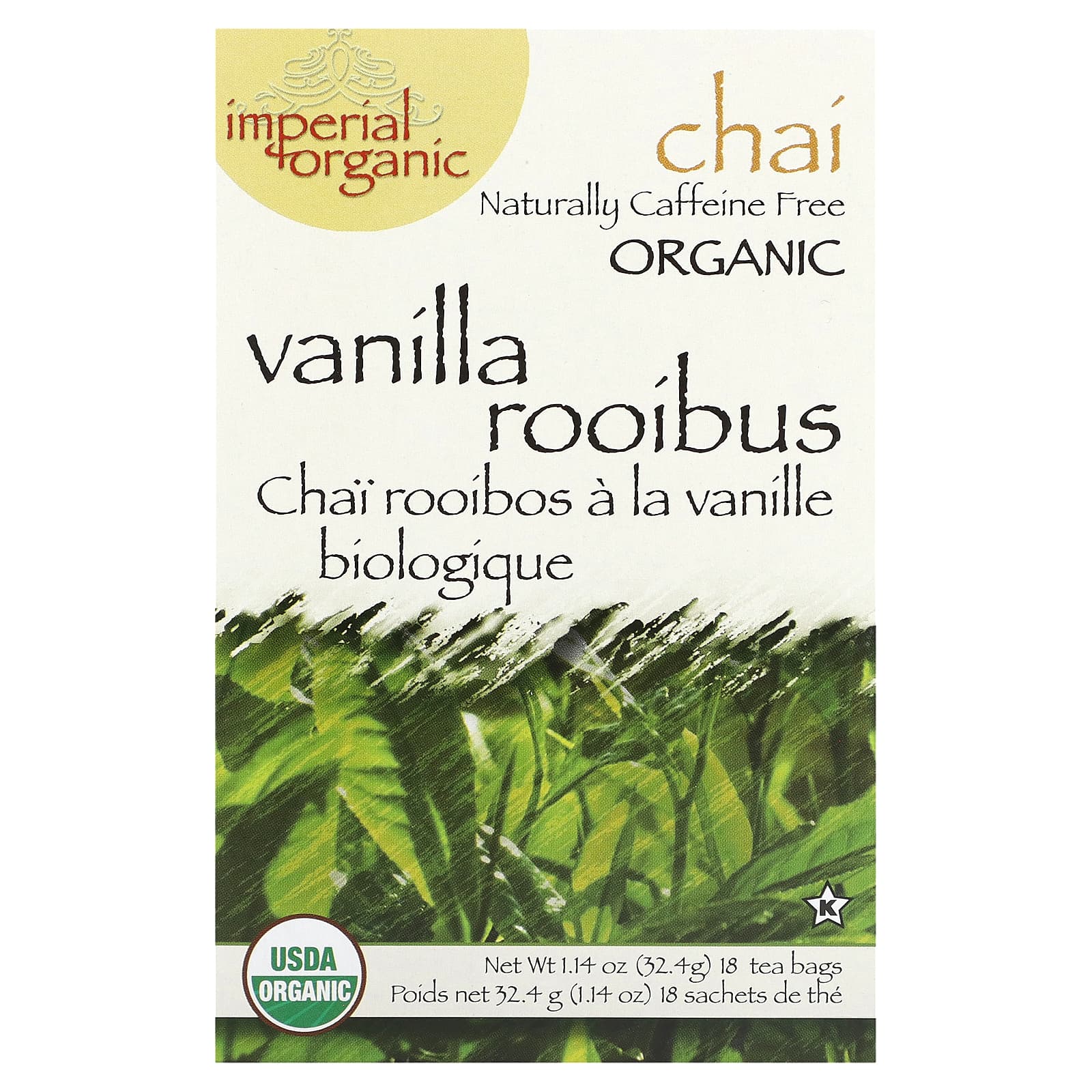 Uncle Lee's Tea, Imperial Organic Vanilla Rooibos Chai, Caffeine Free, 18 Tea Bags, 1.14 oz (32.4 g) - Image 1