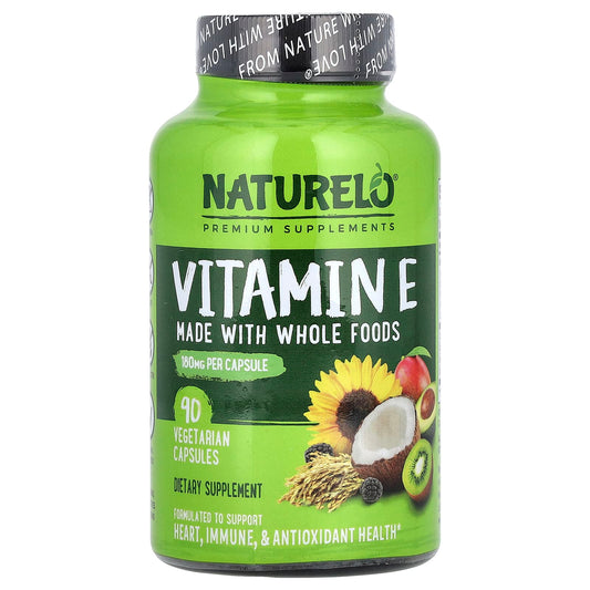 NATURELO, Vitamin E, 180 mg, 90 Vegetarian Capsules - Image 1
