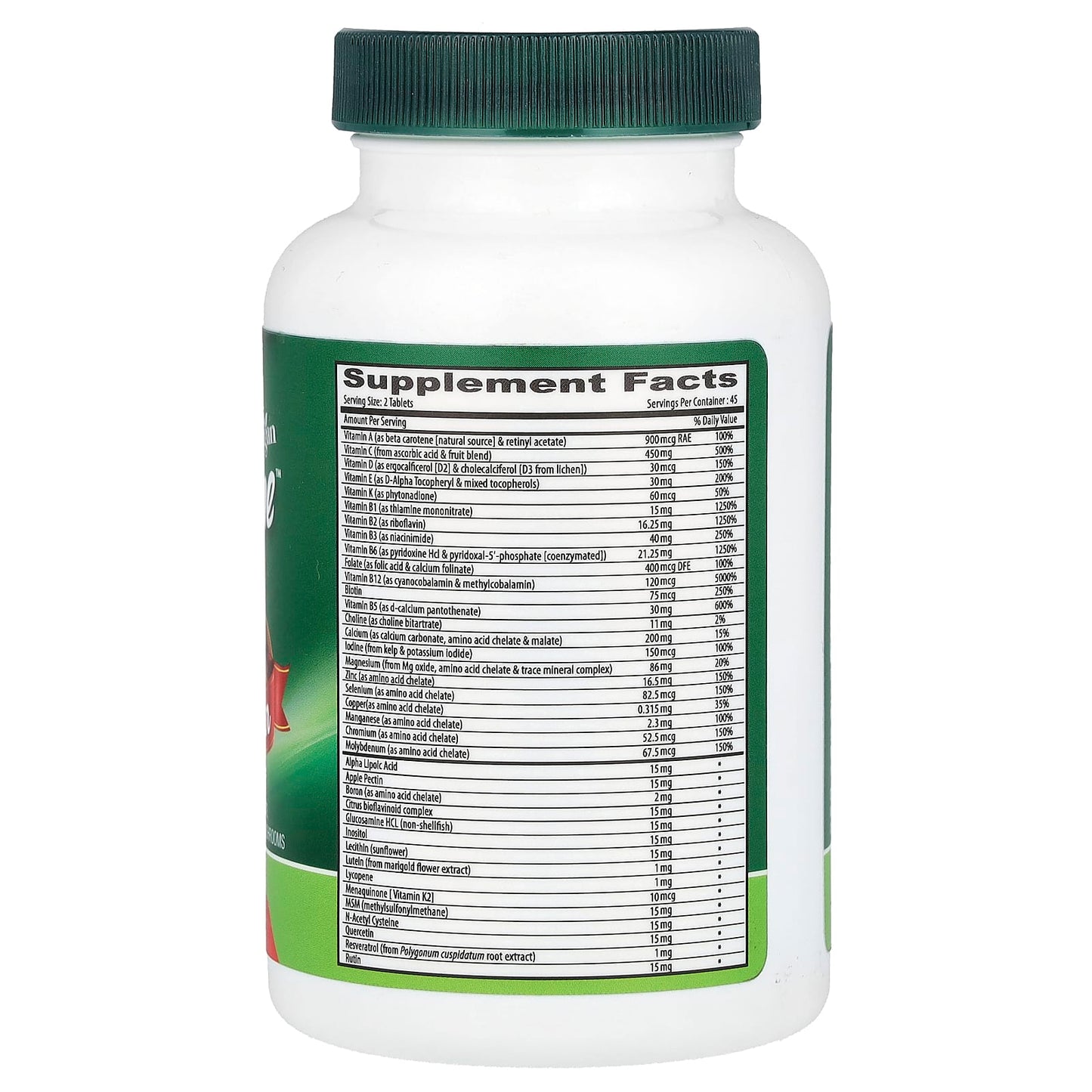 Deva Vegan Multivitamin, Iron-Free, High Potency, 90 Tablets - Image 2