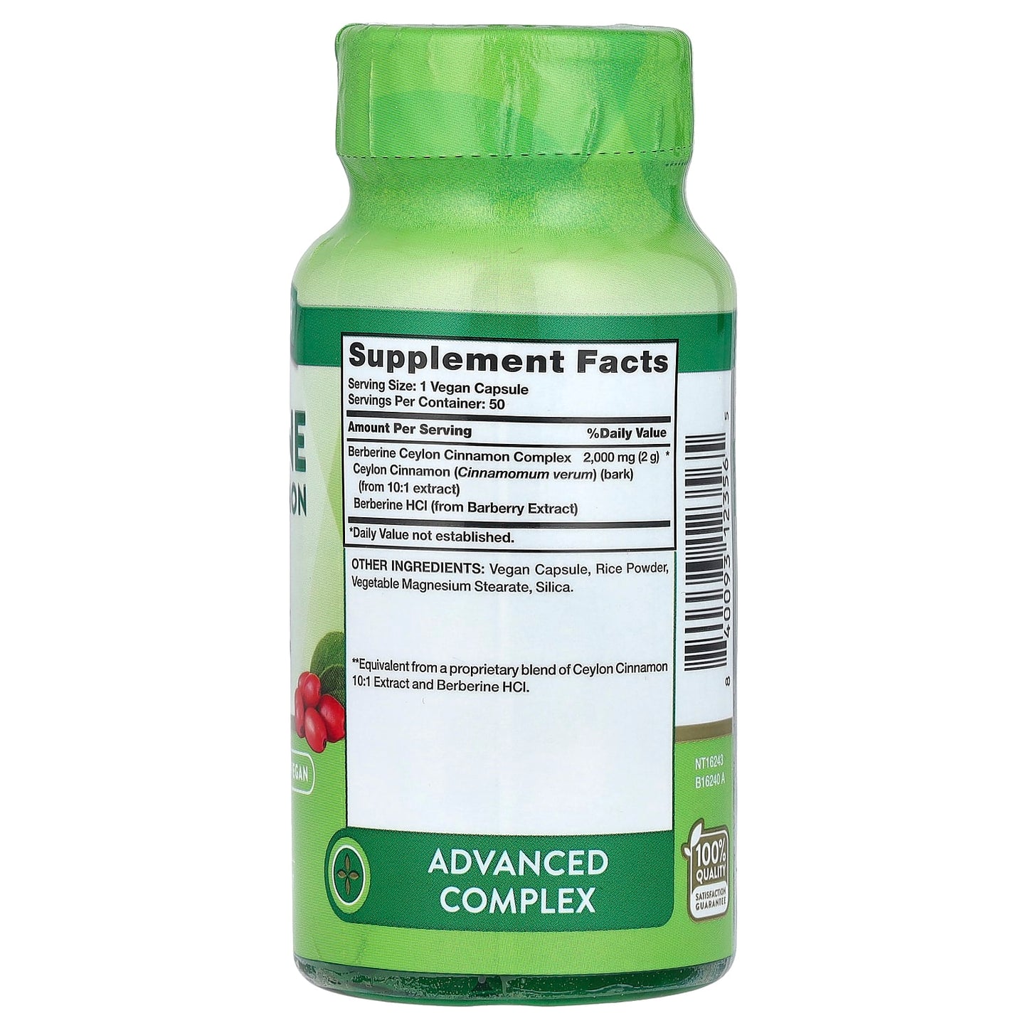 Nature's Truth, Berberine Ceylon Cinnamon Complex, 2,000 mg, 50 Capsules - Image 2