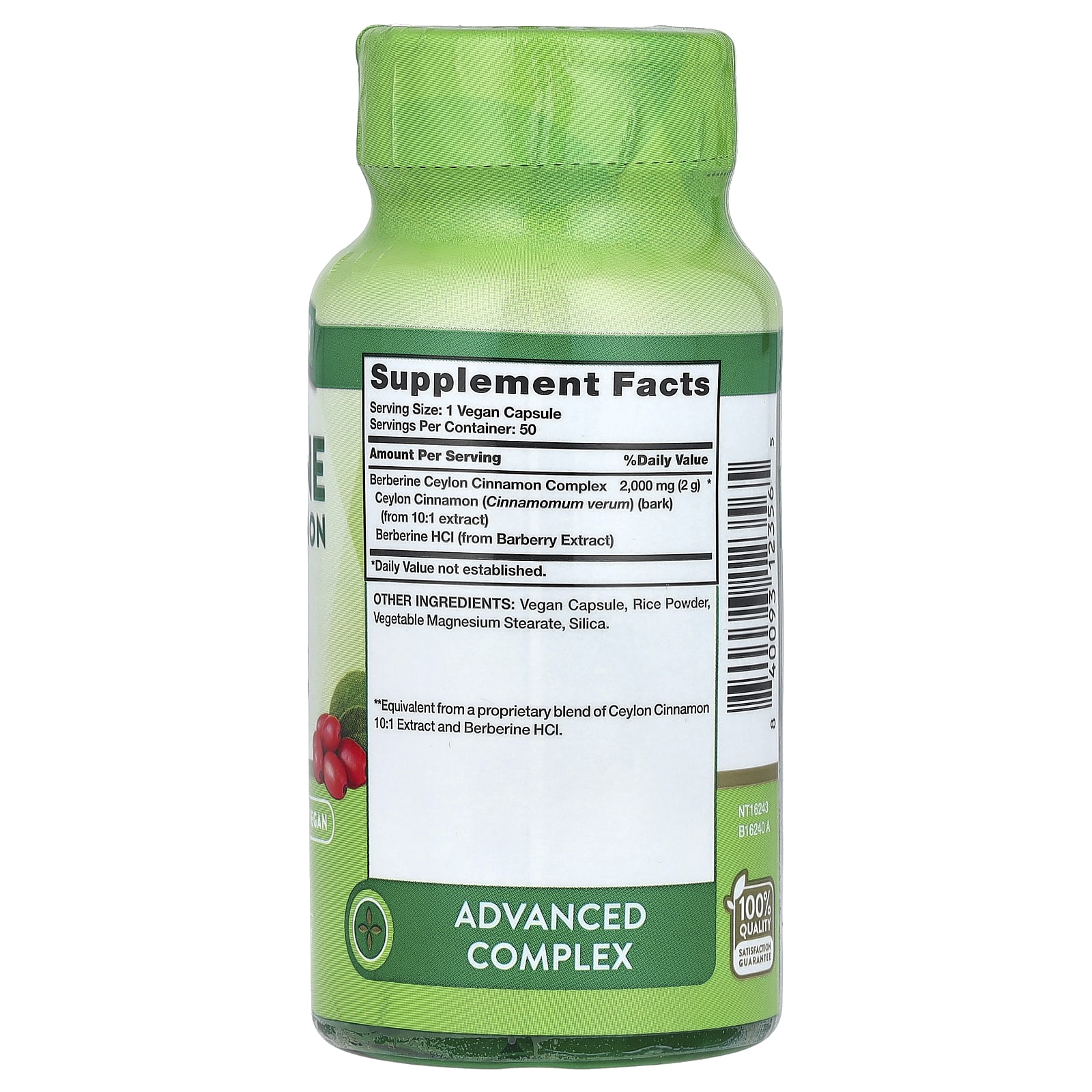 Nature's Truth, Berberine Ceylon Cinnamon Complex, 2,000 mg, 50 Capsules - Image 2