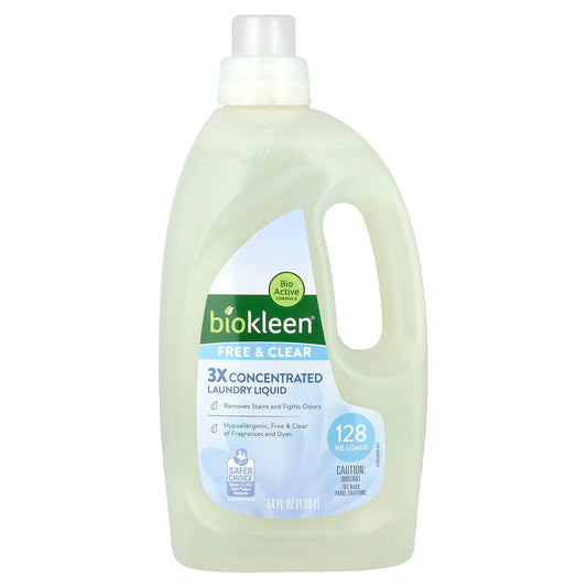 Biokleen Laundry Liquid, Fragrance-Free, 64 fl oz (1.89 L) | Natural Cleaning - Image 1