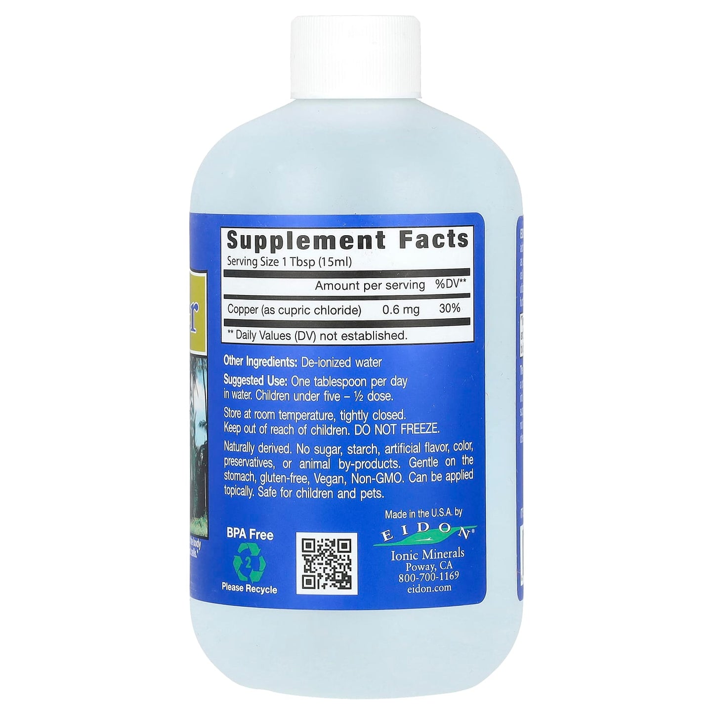 Eidon Copper Supplement, 18 oz, 100% Bioavailable Ionic Liquid - Image 2