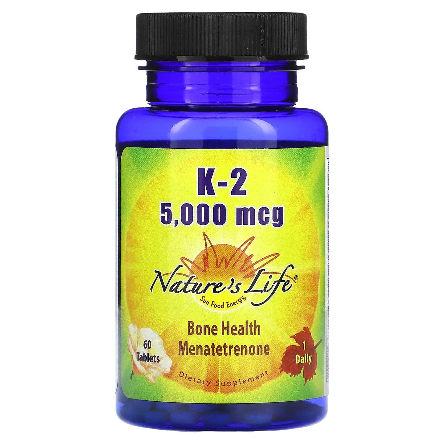 Nature's Life, K-2, 5,000 mcg, 60 Tablets - Image 1