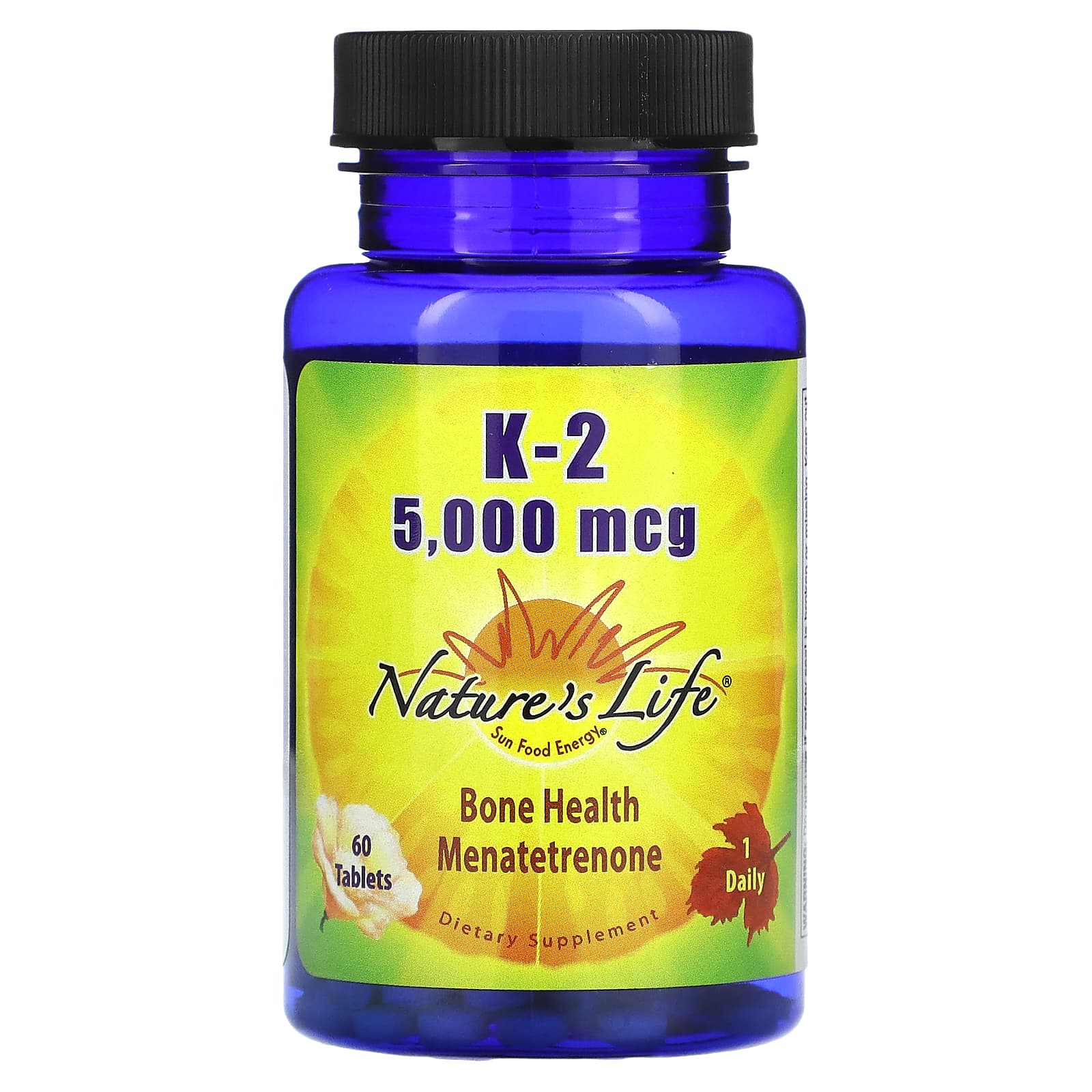 Nature's Life, K-2, 5,000 mcg, 60 Tablets - Image 1