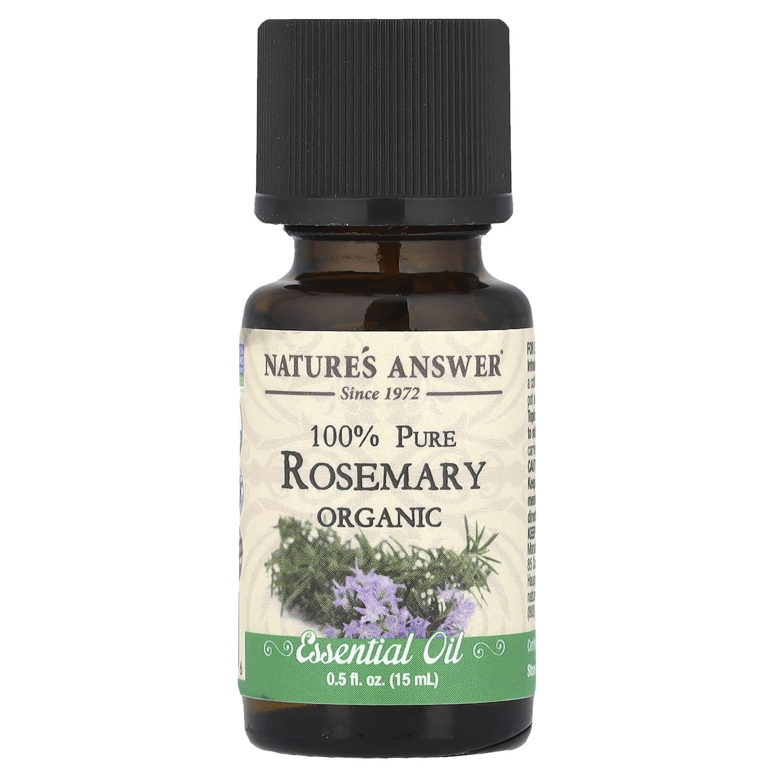 Nature's Answer, 100% Pure Organic Essential Oil, Rosemary, 0.5 fl oz (15 ml) - Image 1