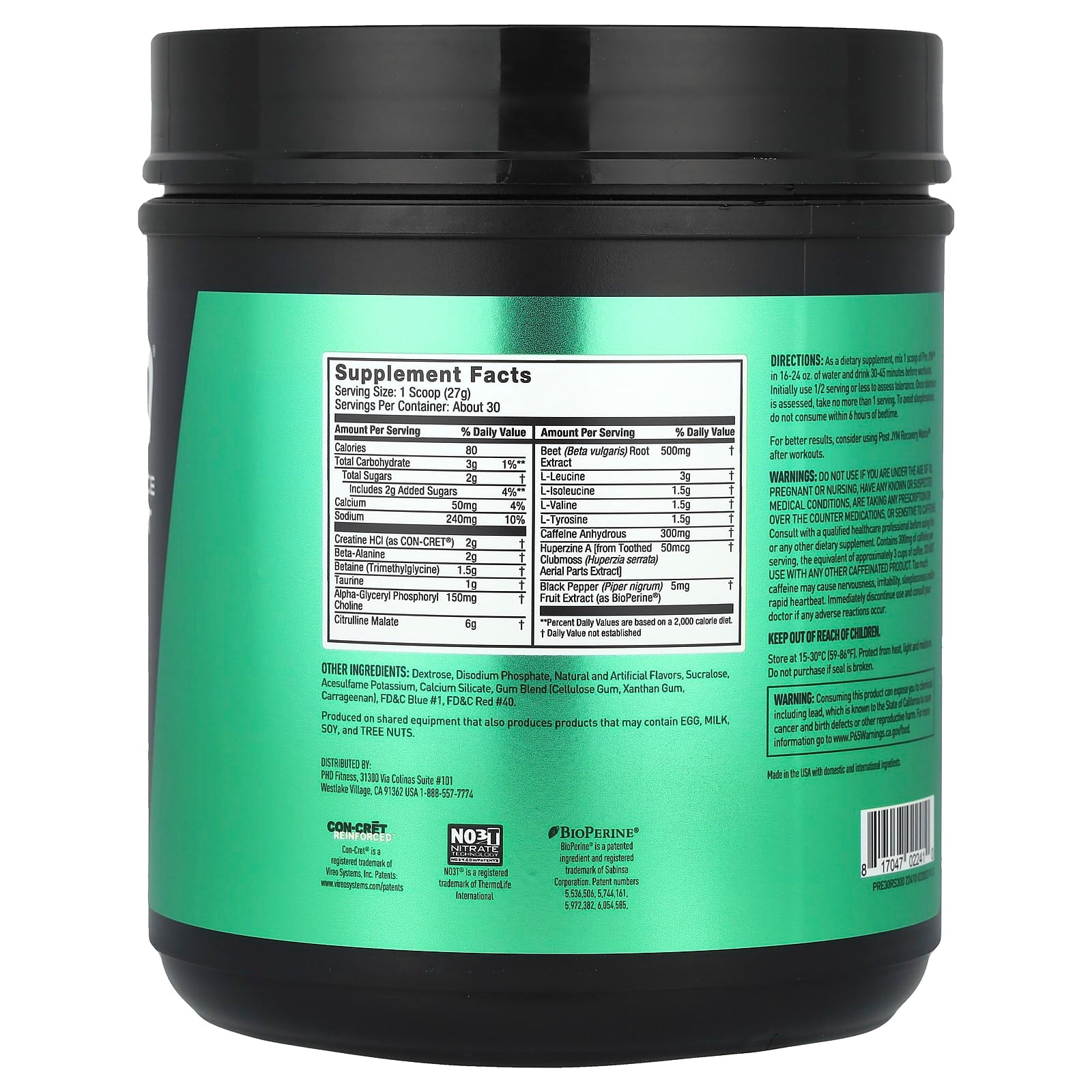 Rainbow Sherbet Pre JYM Supplement Science High-Performance Pre-Workout 1.8 lbs - Image 2