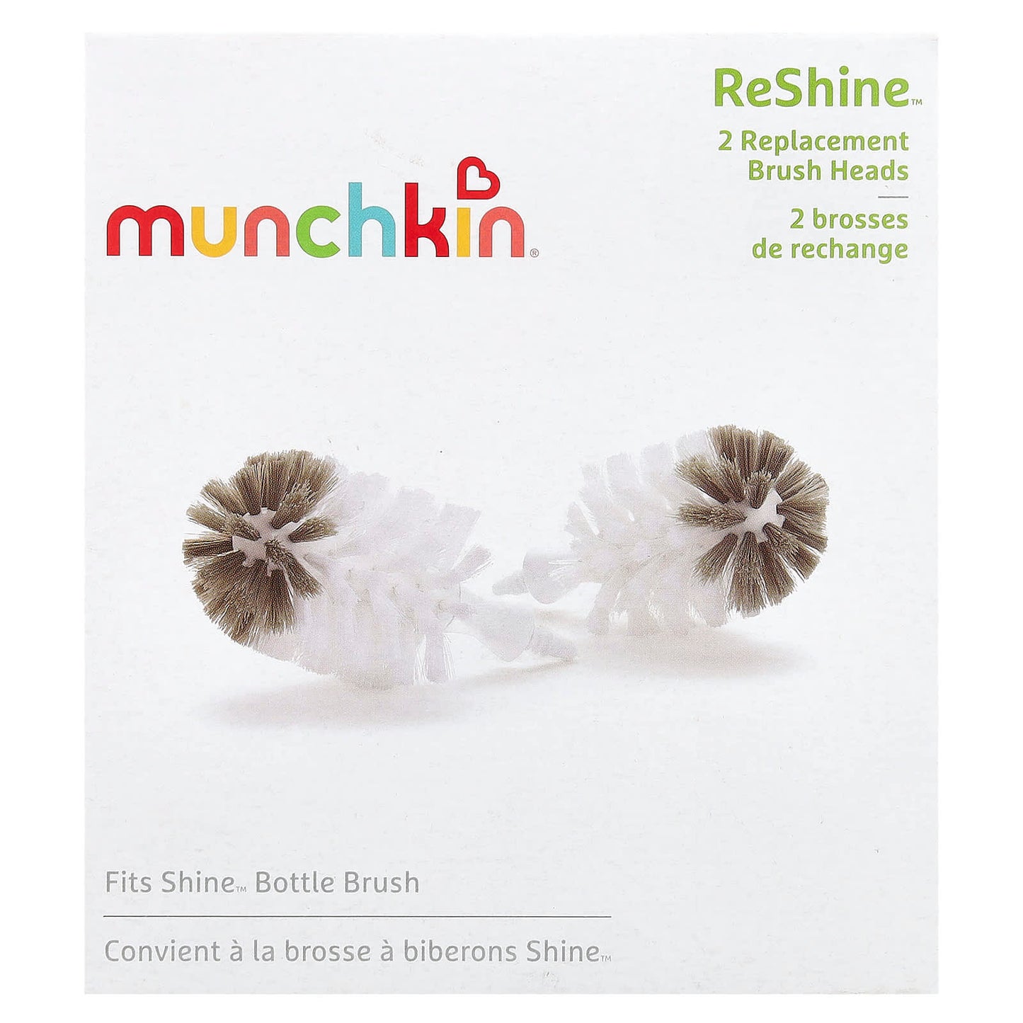 Munchkin, ReShine™, Replacement Brush Heads, 2 Count - Image 1
