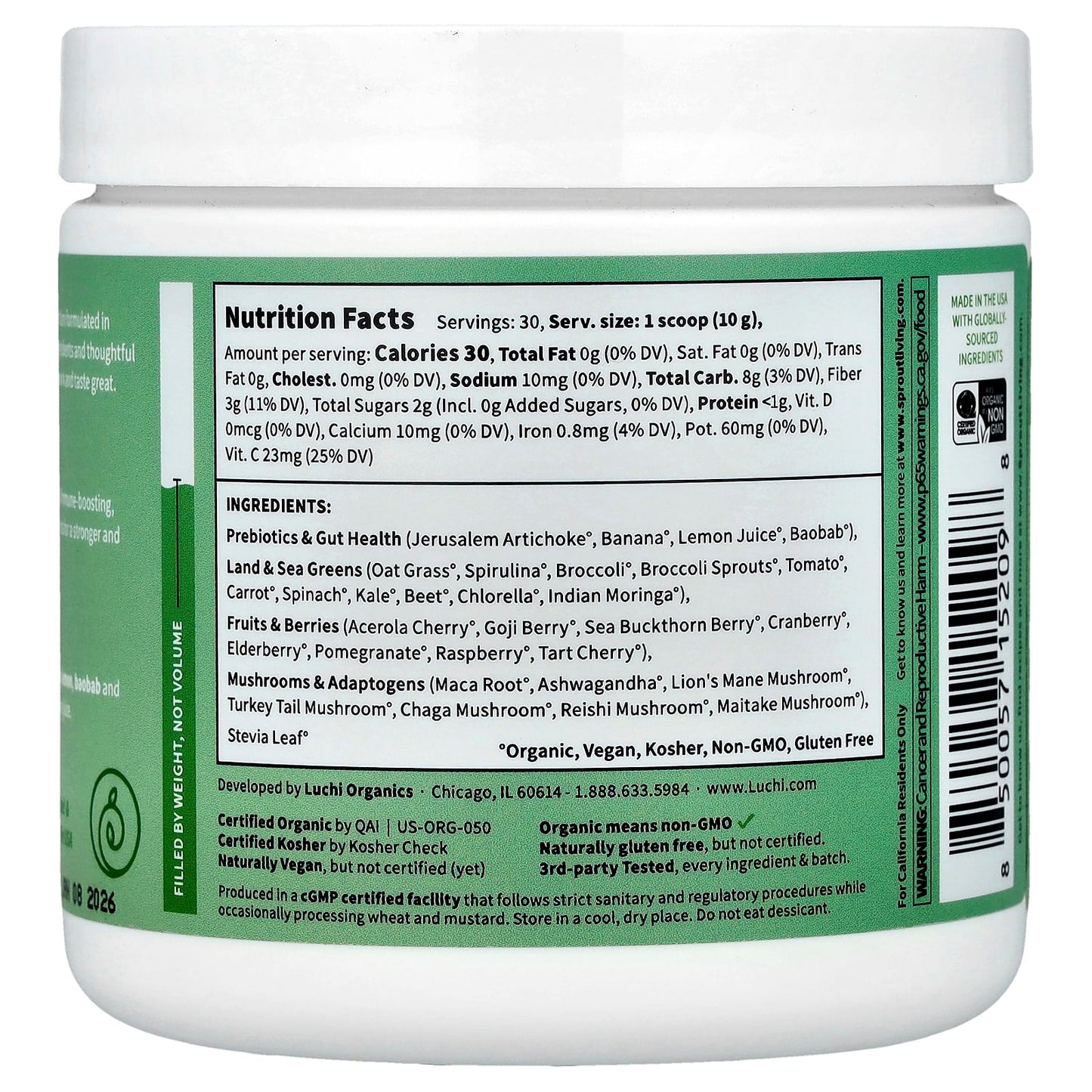 Sprout Living, Colorfuel™ Greens, 10.6 oz (300 g) - Image 2