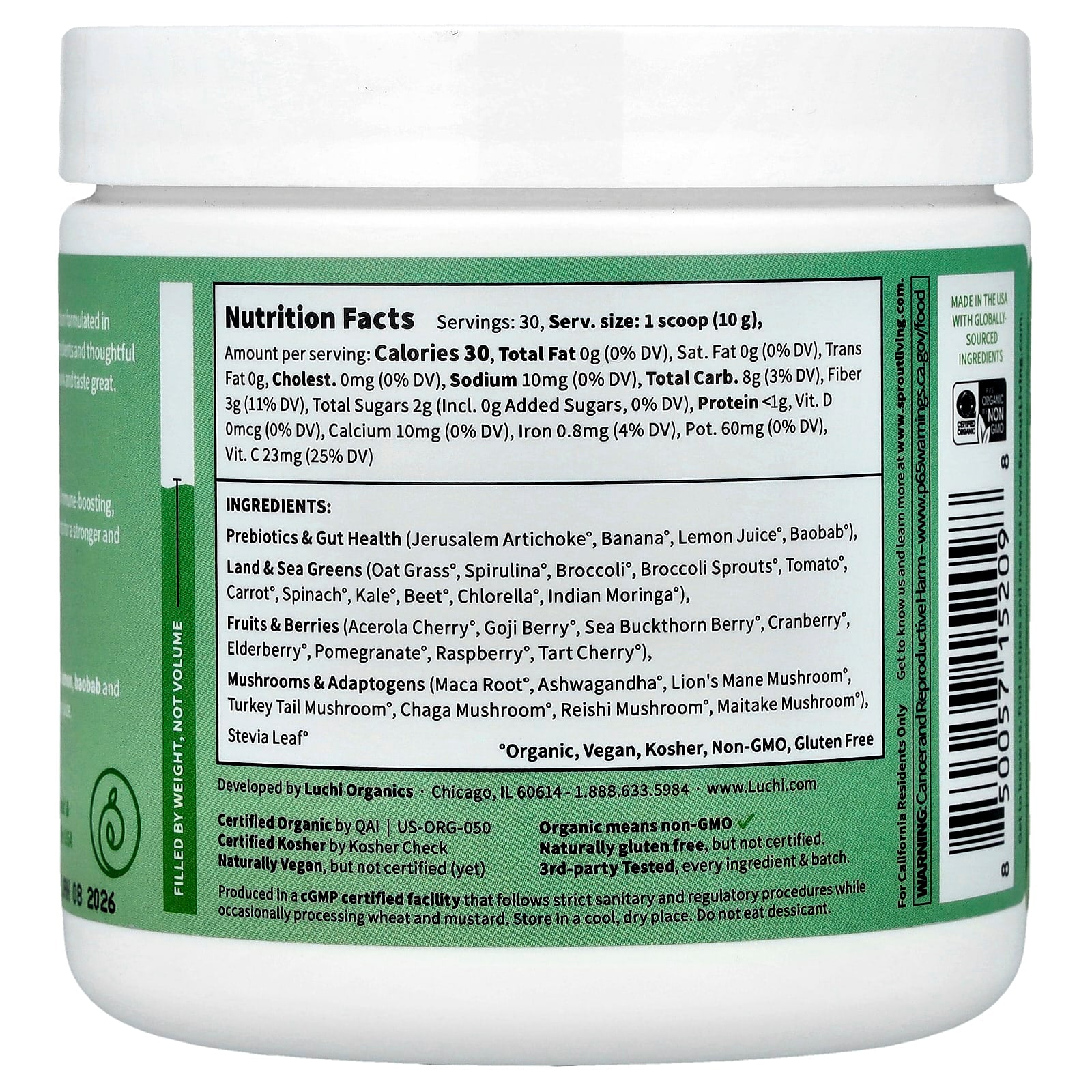 Sprout Living, Colorfuel™ Greens, 10.6 oz (300 g) - Image 2