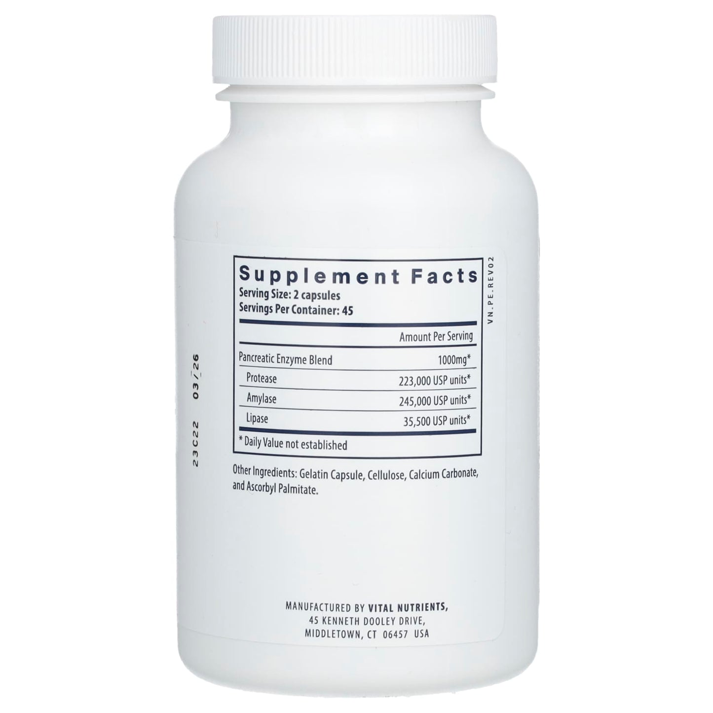 Vital Nutrients, Pancreatic Enzymes, 90 Capsules - Image 2