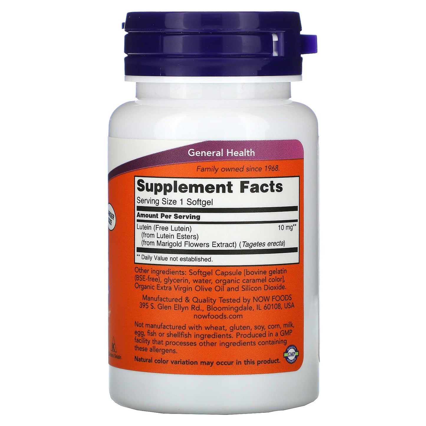 NOW Foods, Lutein, 10 mg, 120 Softgels - Image 2