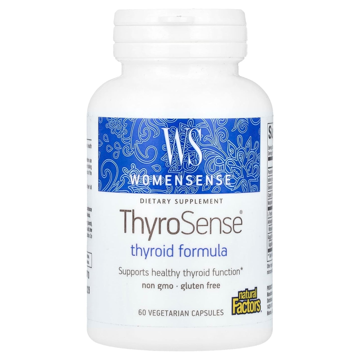 Natural Factors, WomenSense, ThyroSense, Thyroid Formula, 60 Vegetarians Capsules - Image 1