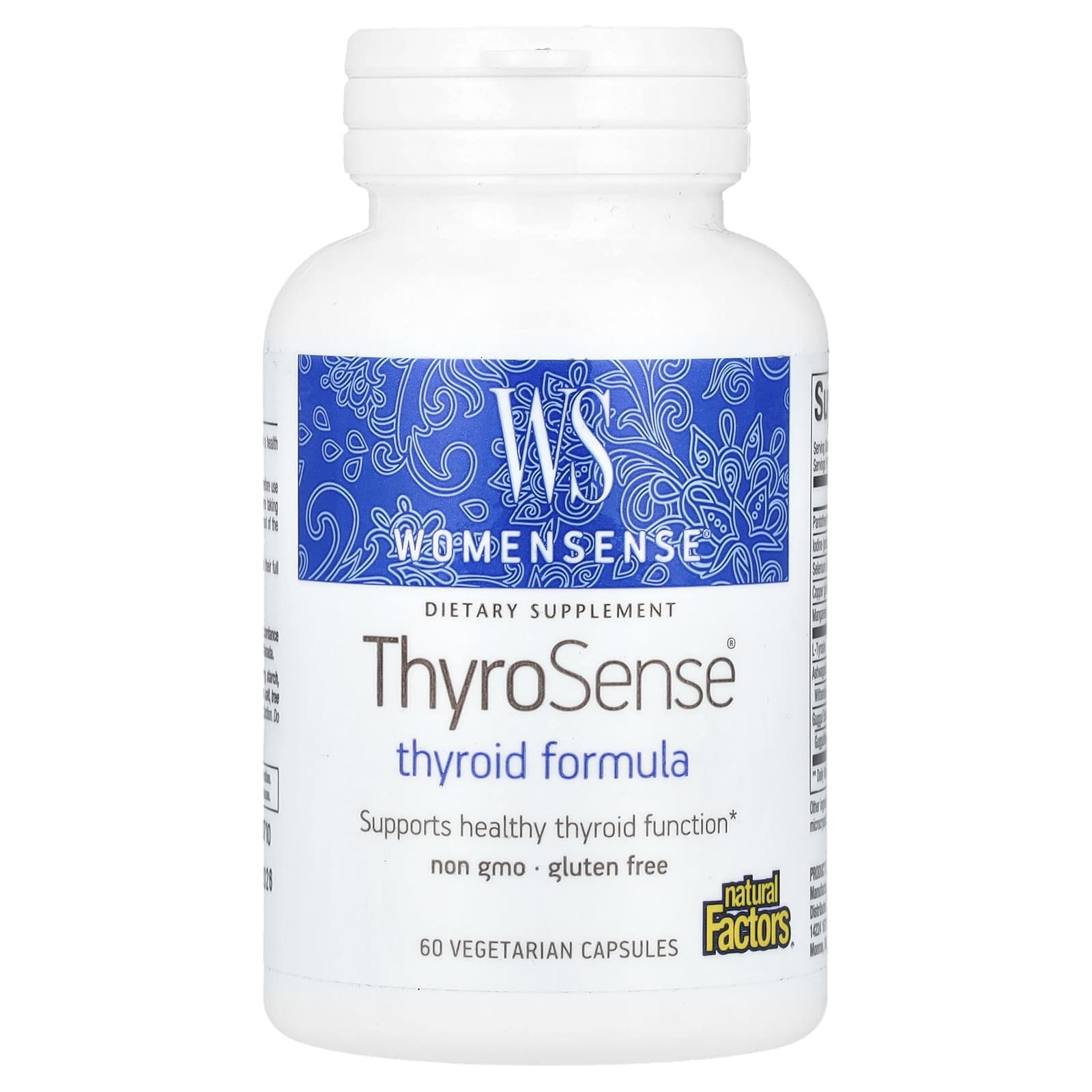 Natural Factors, WomenSense, ThyroSense, Thyroid Formula, 60 Vegetarians Capsules - Image 1