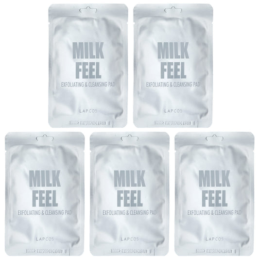 Lapcos, Milk Feel, Exfoliating & Cleansing Pad, 5 Pads, 0.24 oz (7 g) Each - Image 1