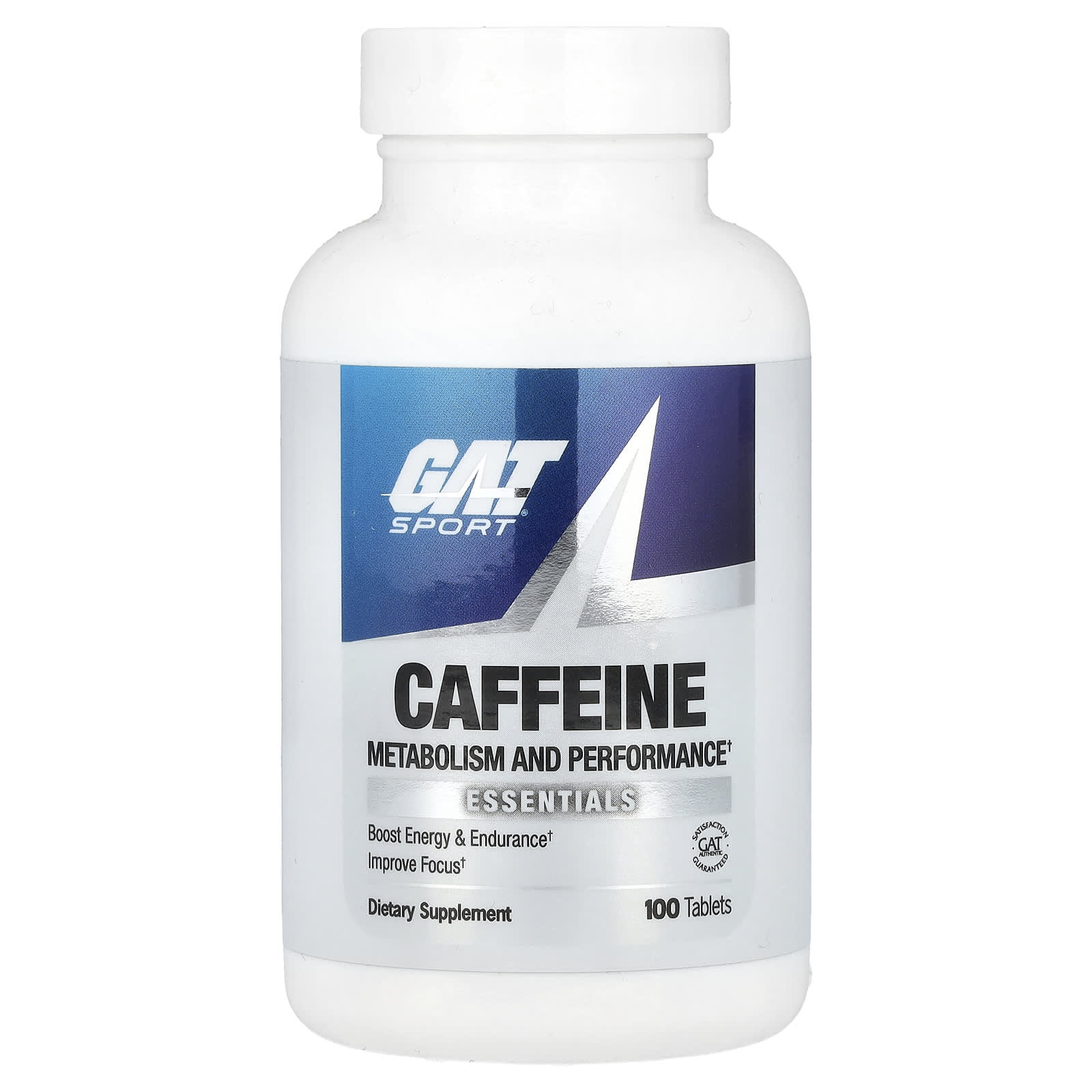 GAT Caffeine Energy Supplements for Performance, 100 Tablets - Image 1