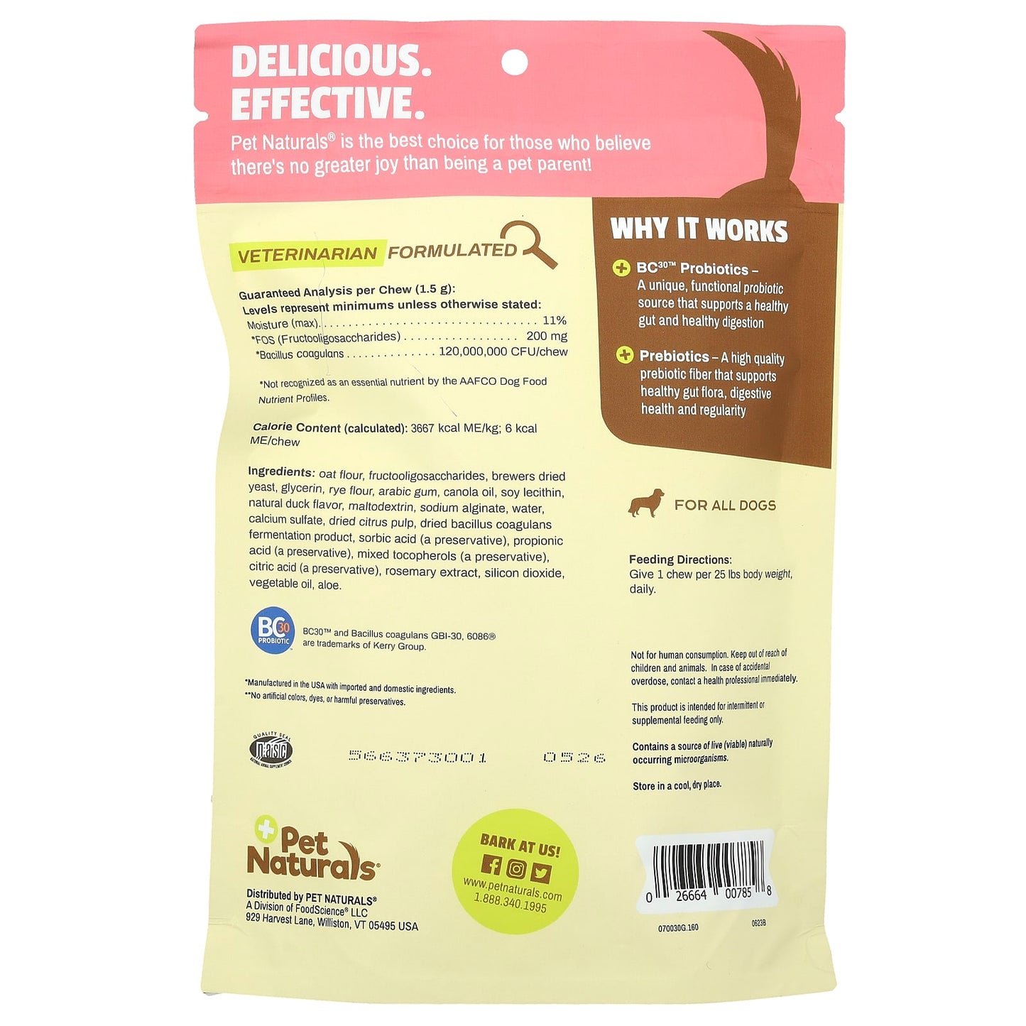 Pet Naturals, Daily Probiotic, For Dogs , 160 Chews, 8.46 oz (240 g) - Image 2