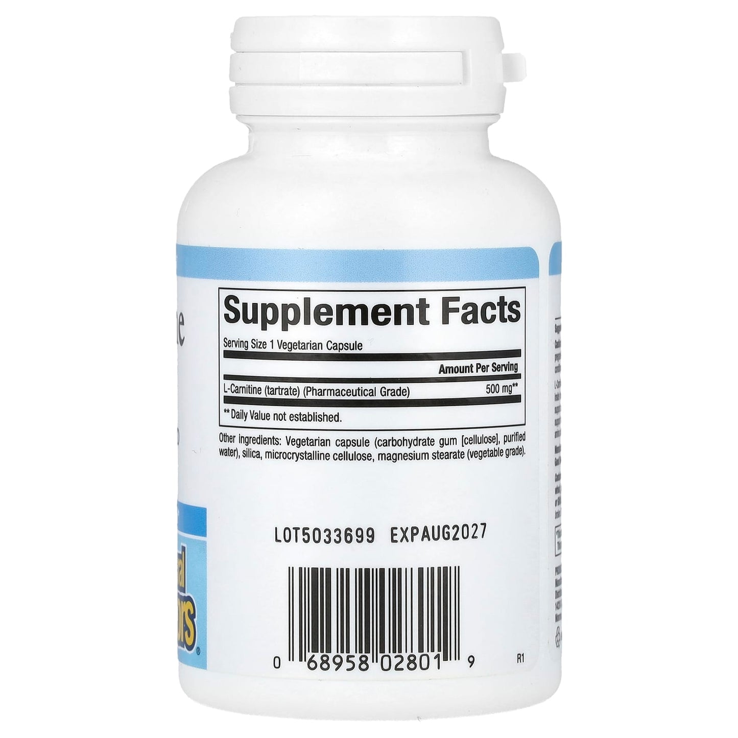 Natural Factors, L-Carnitine, 500 mg, 60 Vegetarian Capsules - Image 2