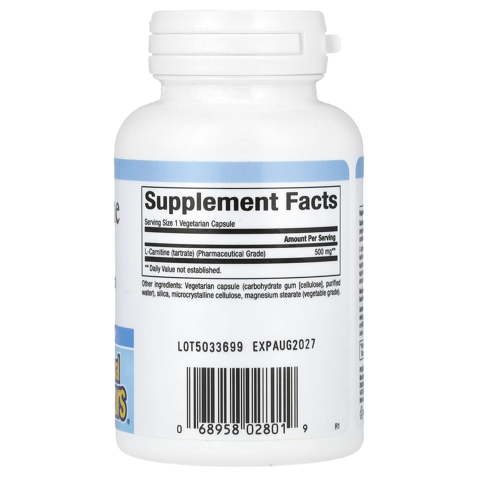 Natural Factors, L-Carnitine, 500 mg, 60 Vegetarian Capsules - Image 2