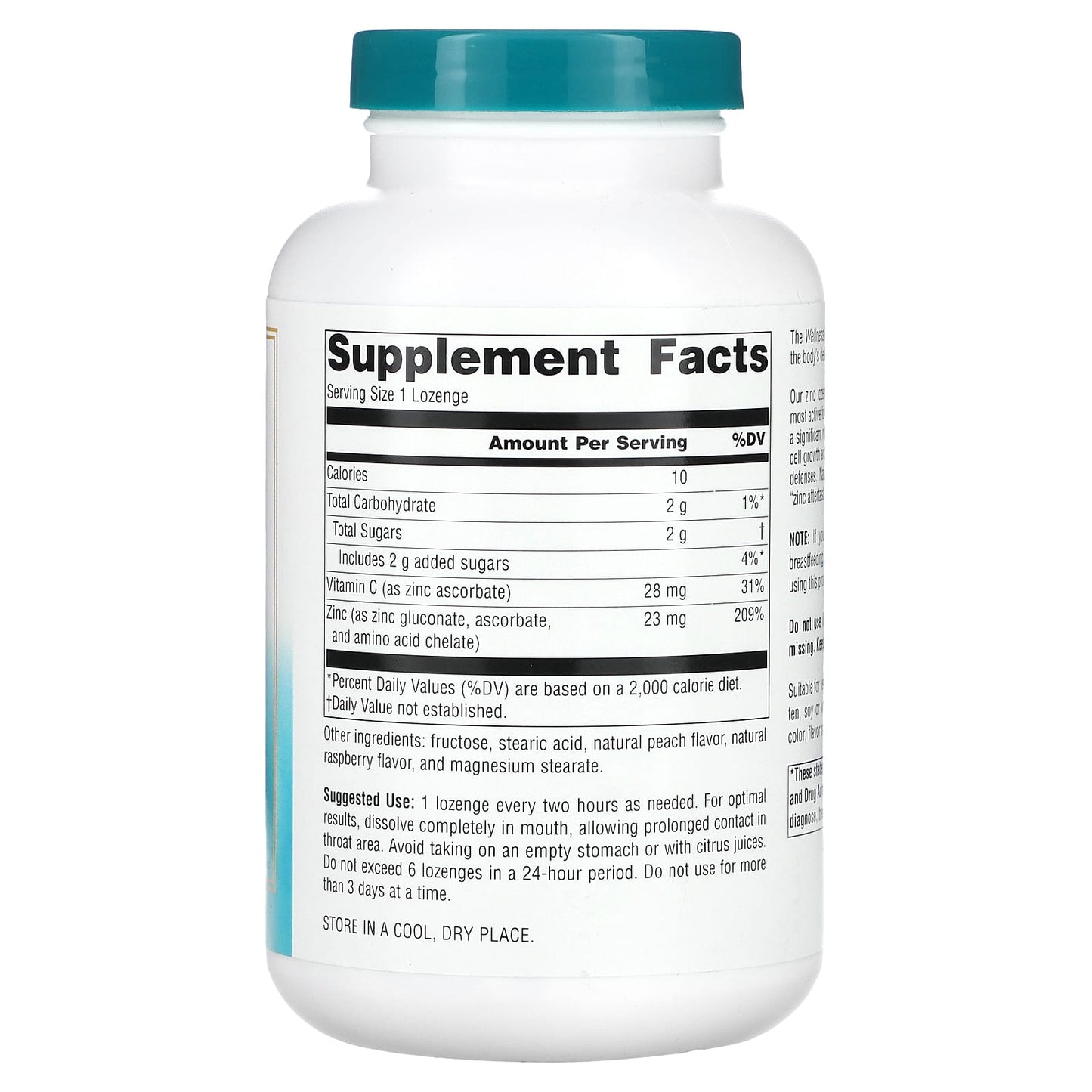 Source Naturals, Wellness Zinc Lozenges™, Peach-Raspberry, 23 mg, 120 Lozenges - Image 2