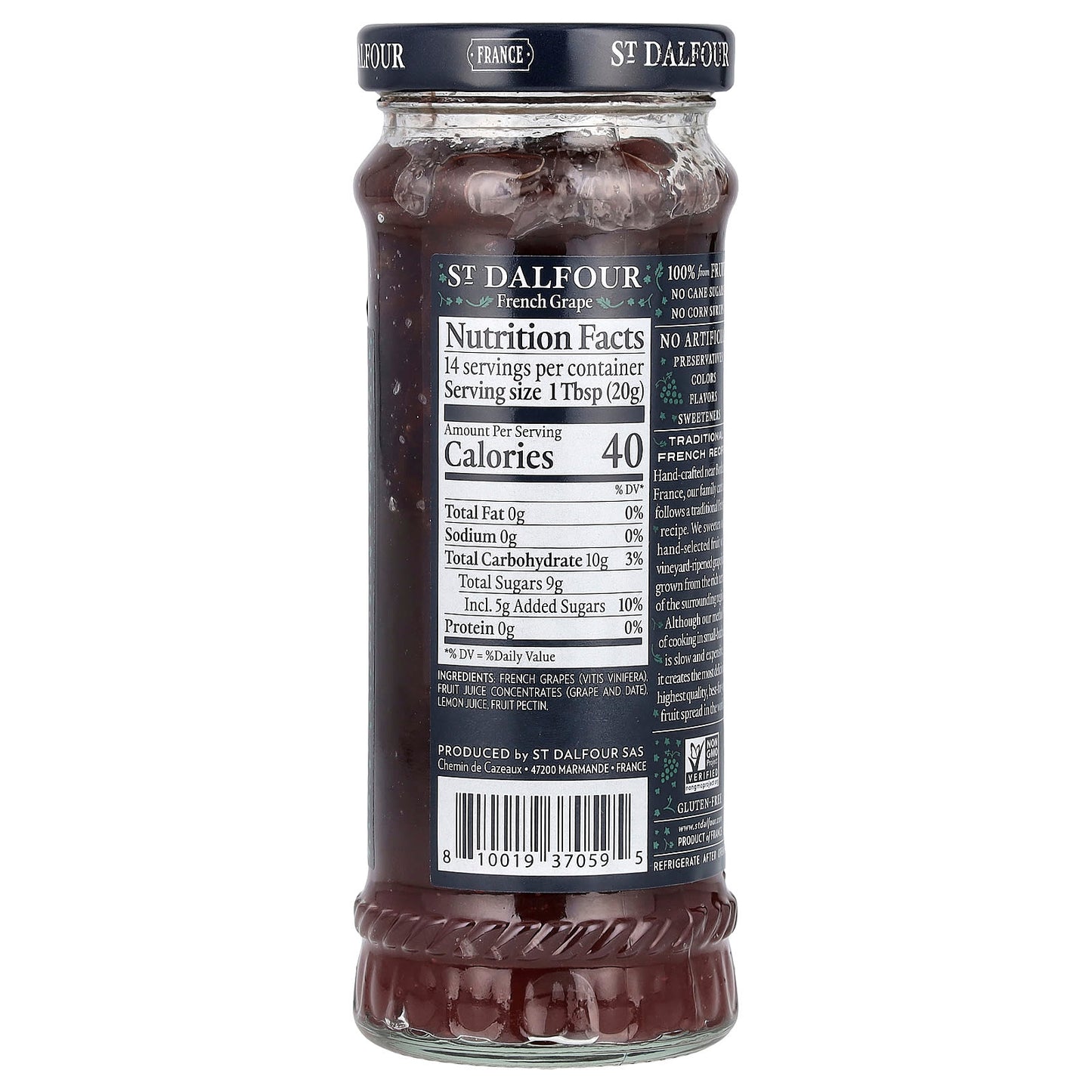 St. Dalfour, French Grape Fruit Spread, 10 oz (284 g) - Image 2
