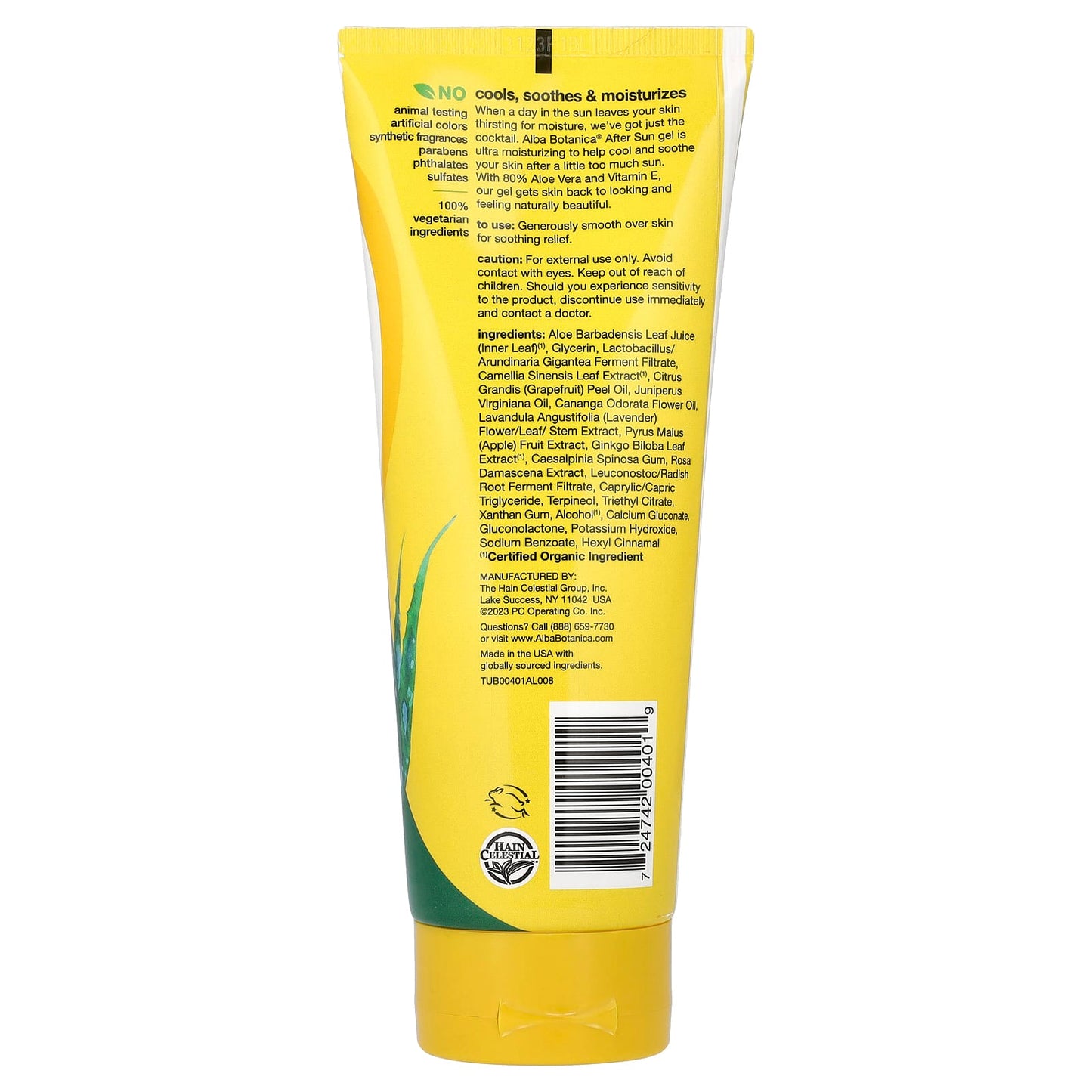 Alba Botanica After Sun Gel with 80% Aloe Vera - Soothe & Moisturize Damaged Skin - Image 2
